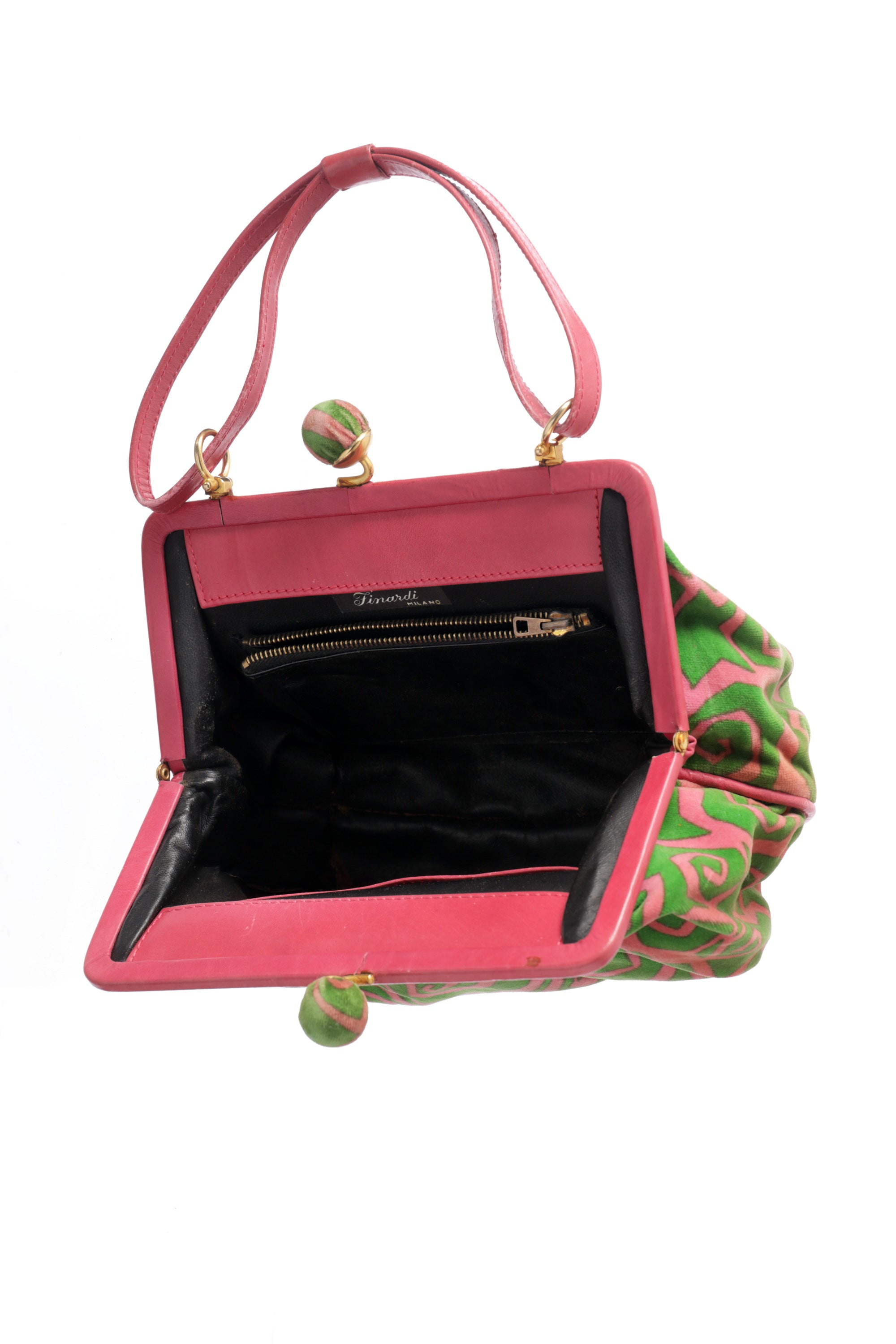 70s handbag with geometric motif