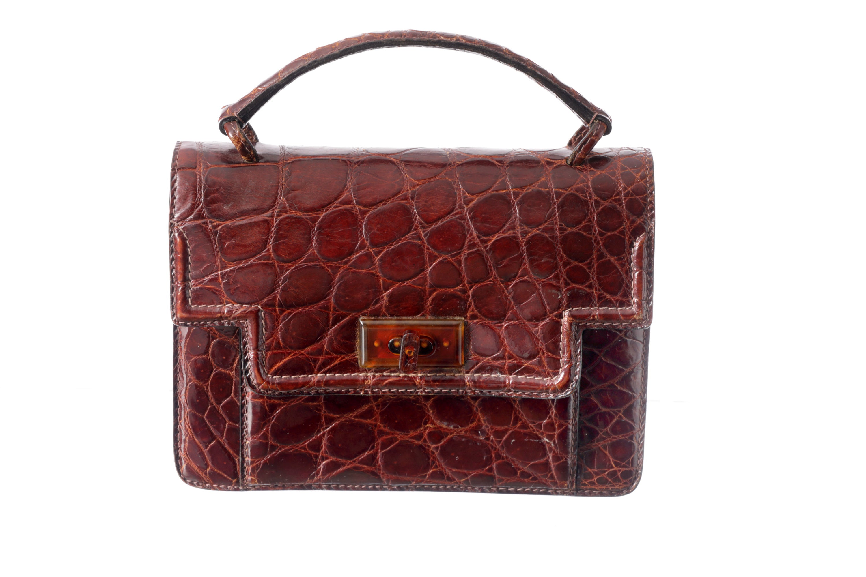 Borsa a mano coccodrillo anni 60