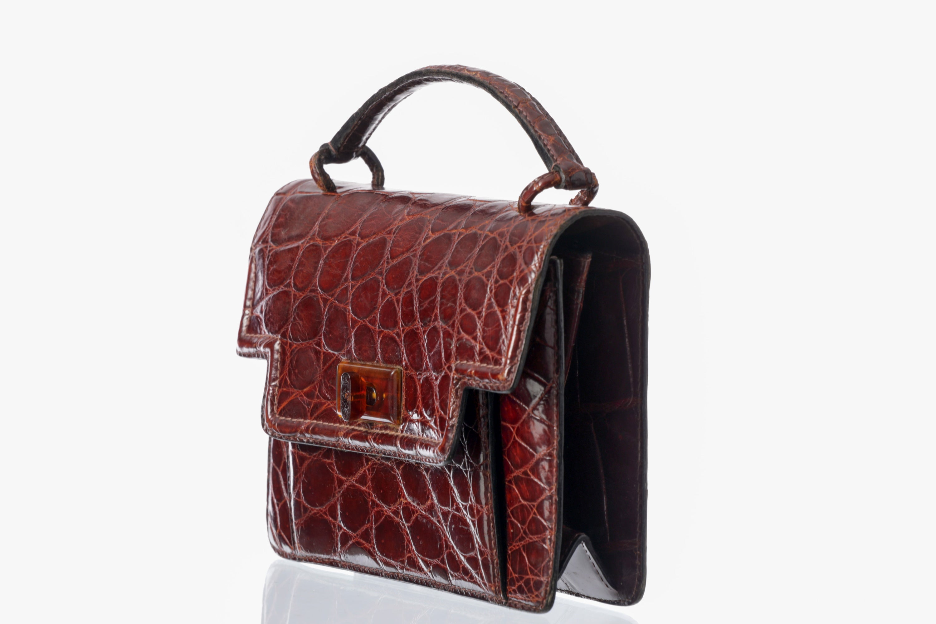 Borsa a mano coccodrillo anni 60