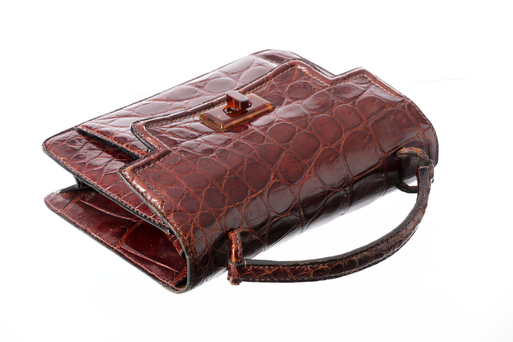 Borsa a mano coccodrillo anni 60