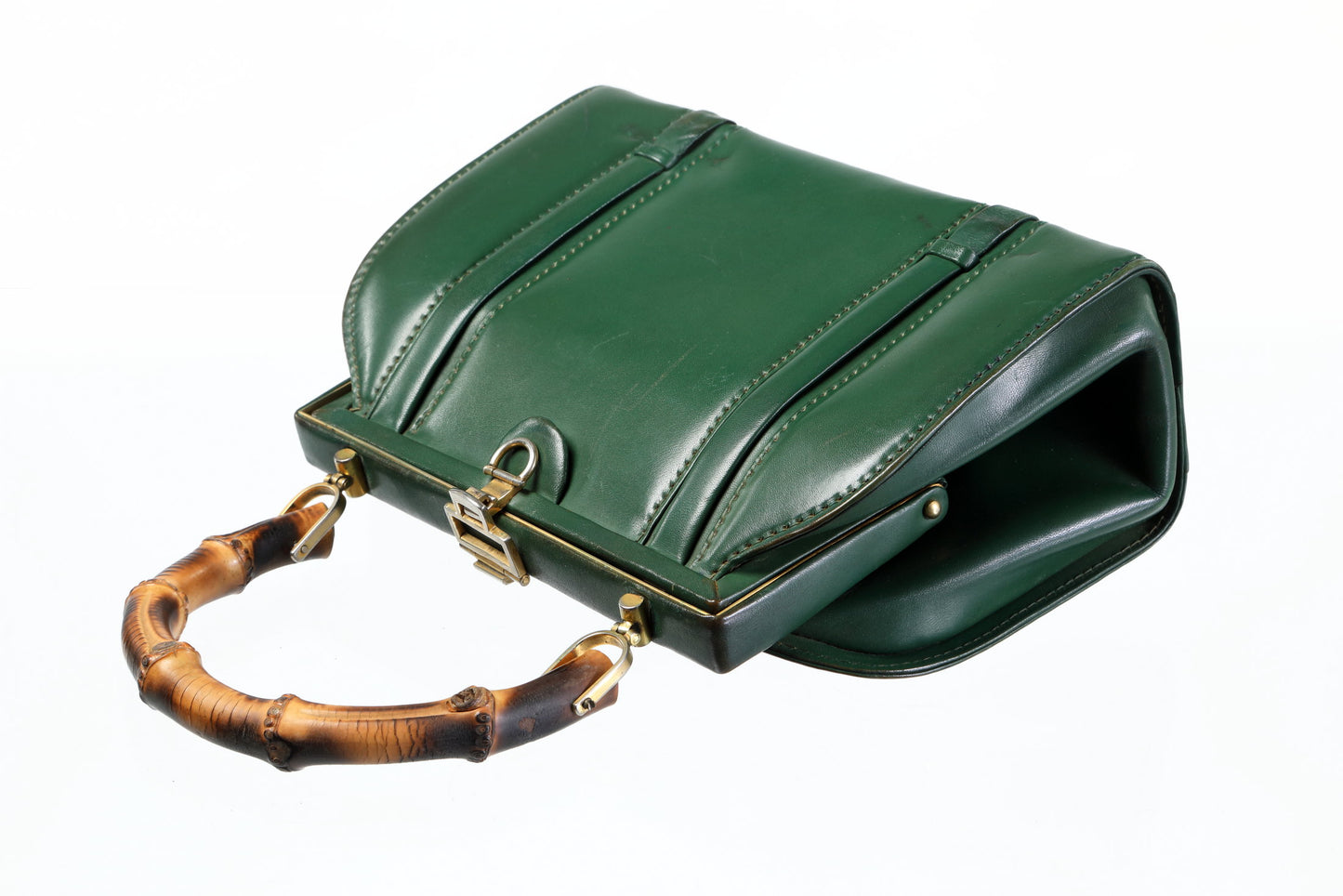 1950s green leather handbag