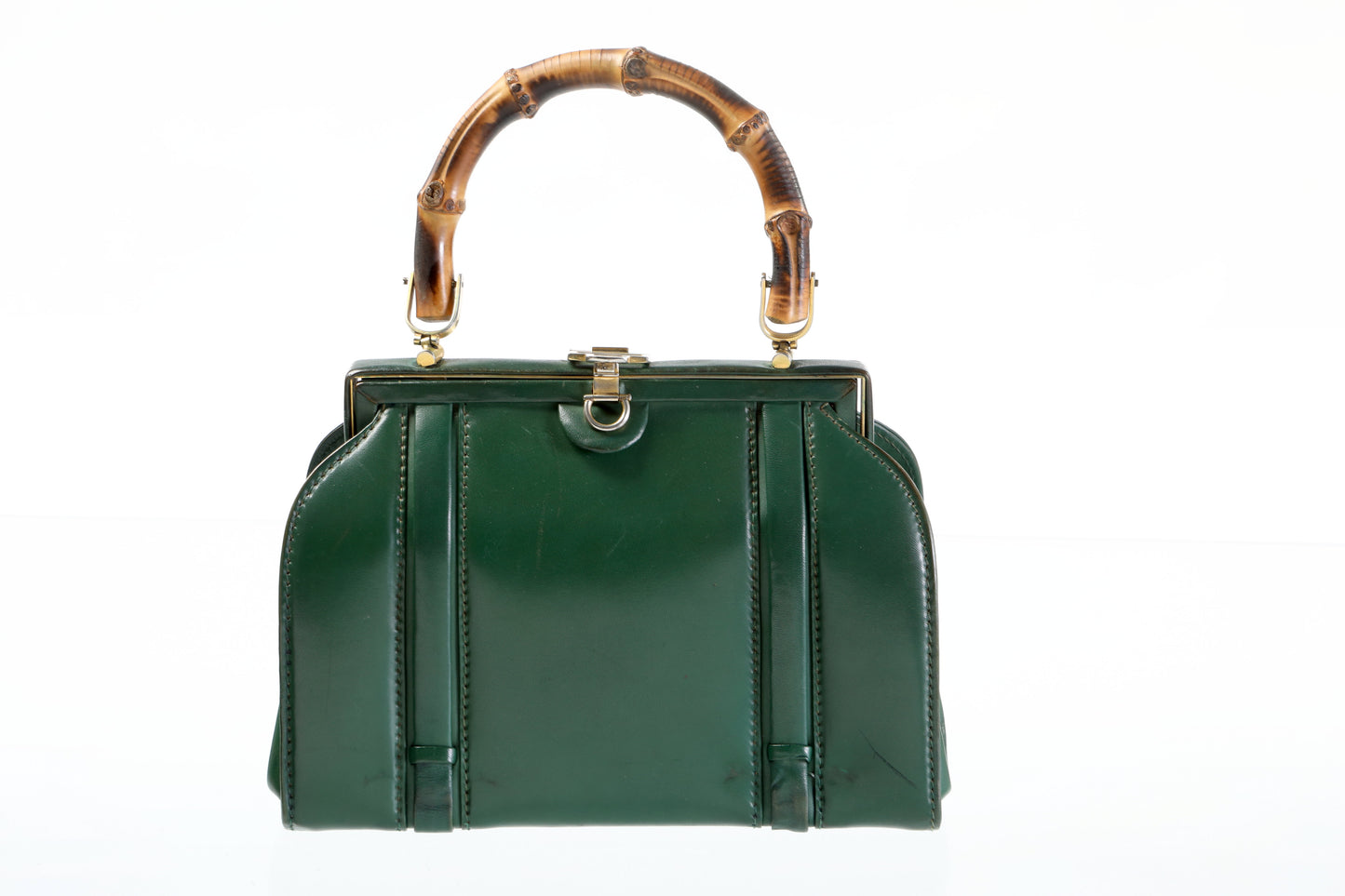 1950s green leather handbag