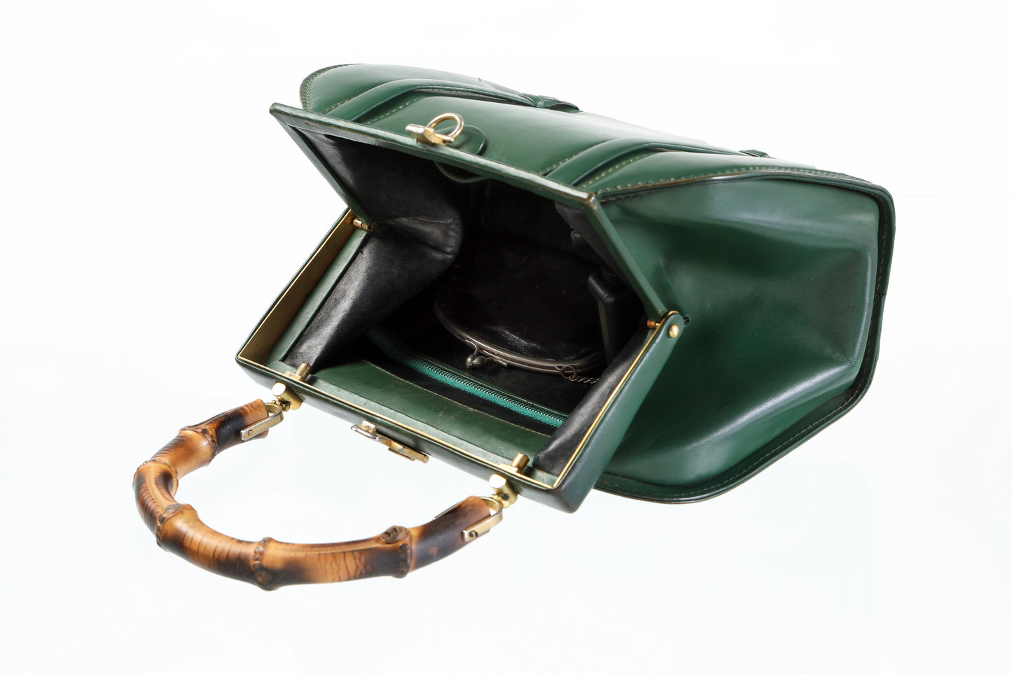 1950s green leather handbag