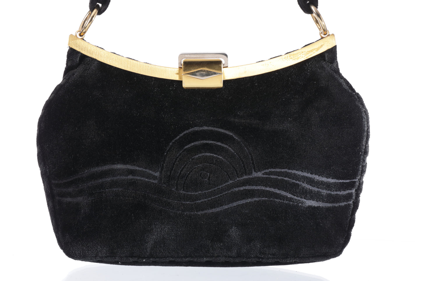 Devore velvet handbag, 1960s golden hardware