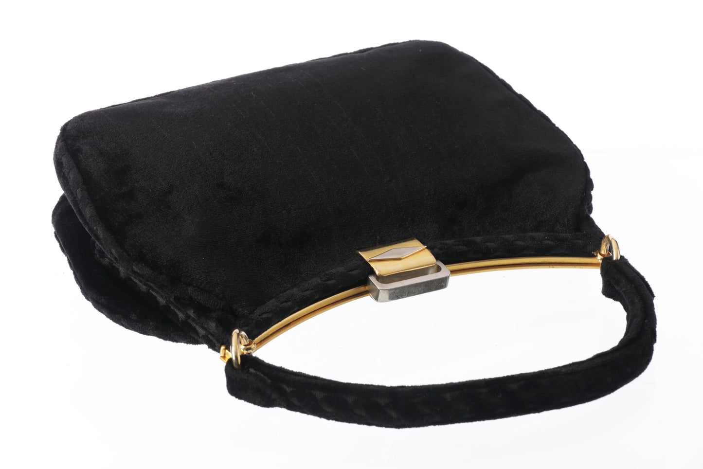 Devore velvet handbag, 1960s golden hardware