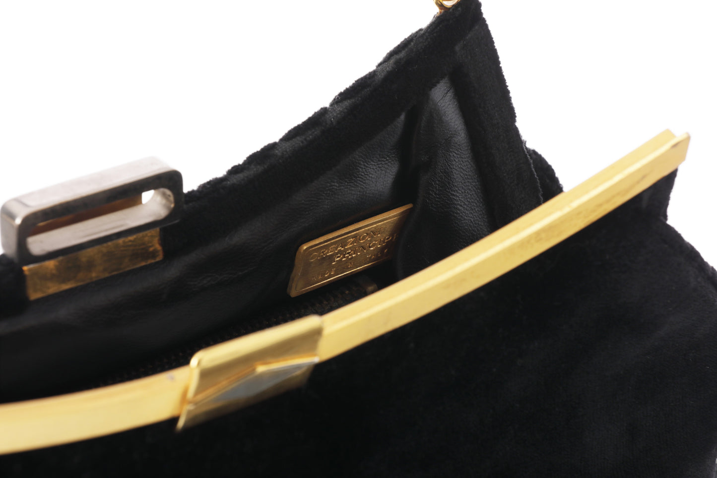 Devore velvet handbag, 1960s golden hardware