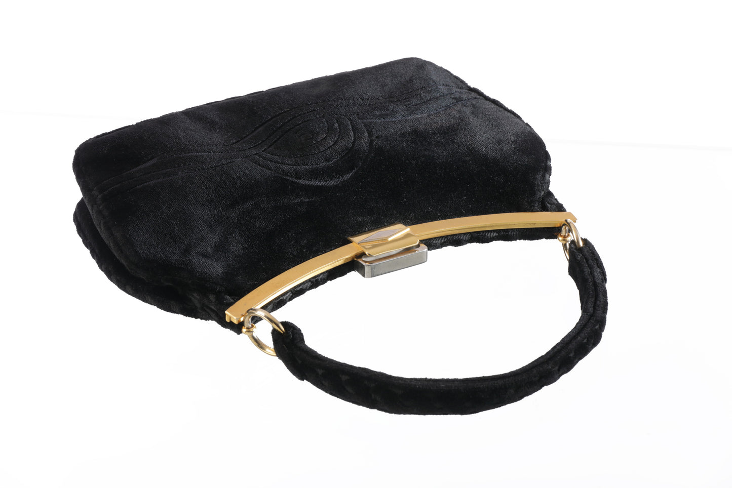 Devore velvet handbag, 1960s golden hardware