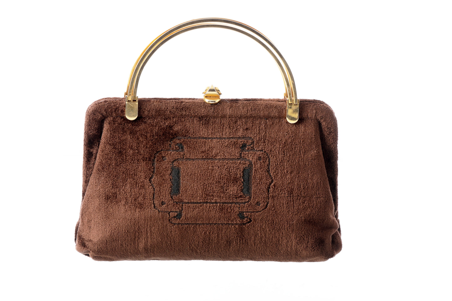 Brown velvet handbag 70s