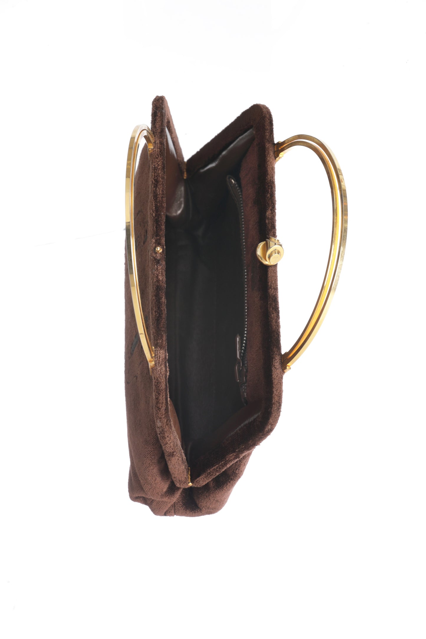 Brown velvet handbag 70s