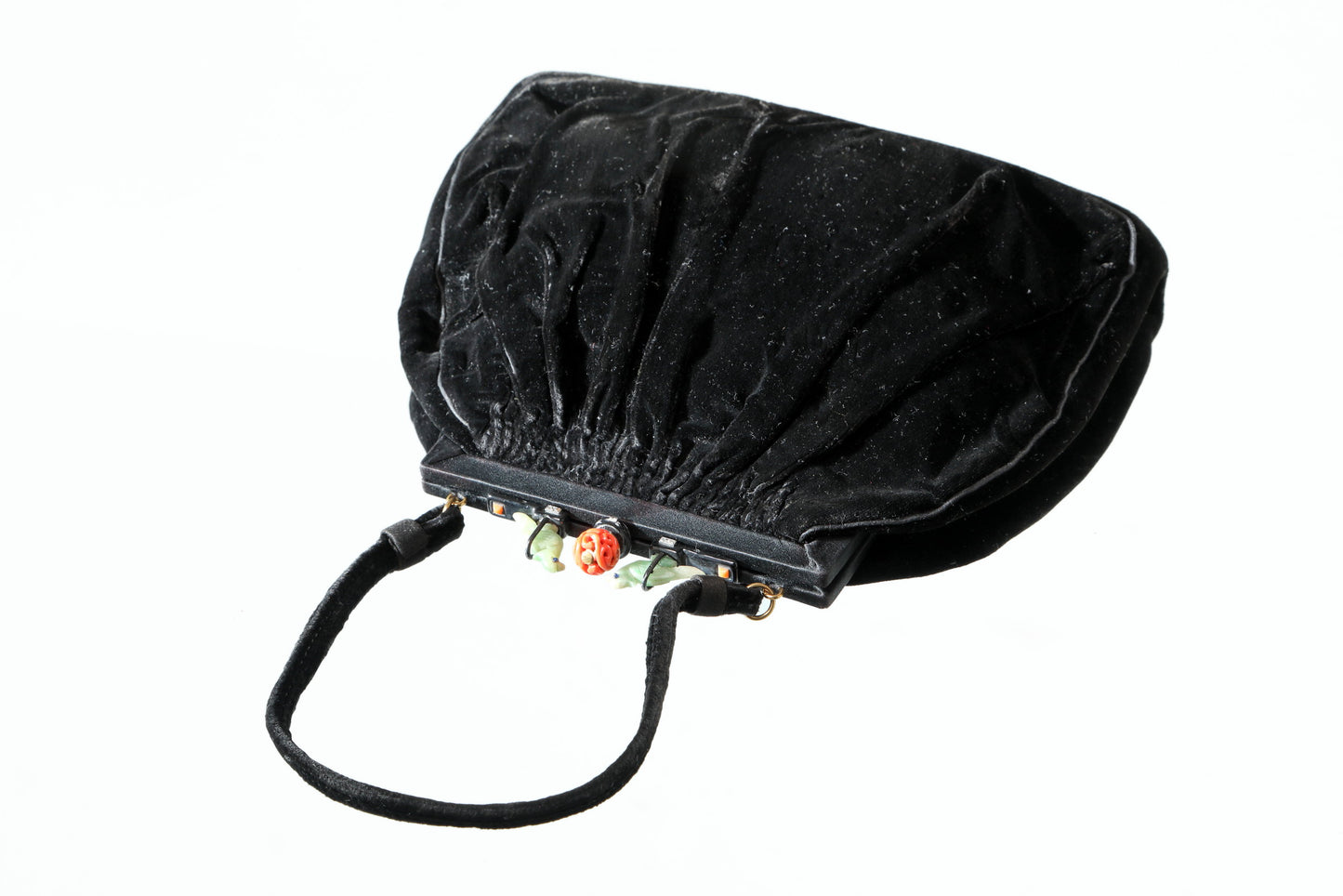 Borsa da sera vintage velluto, giada e corallo