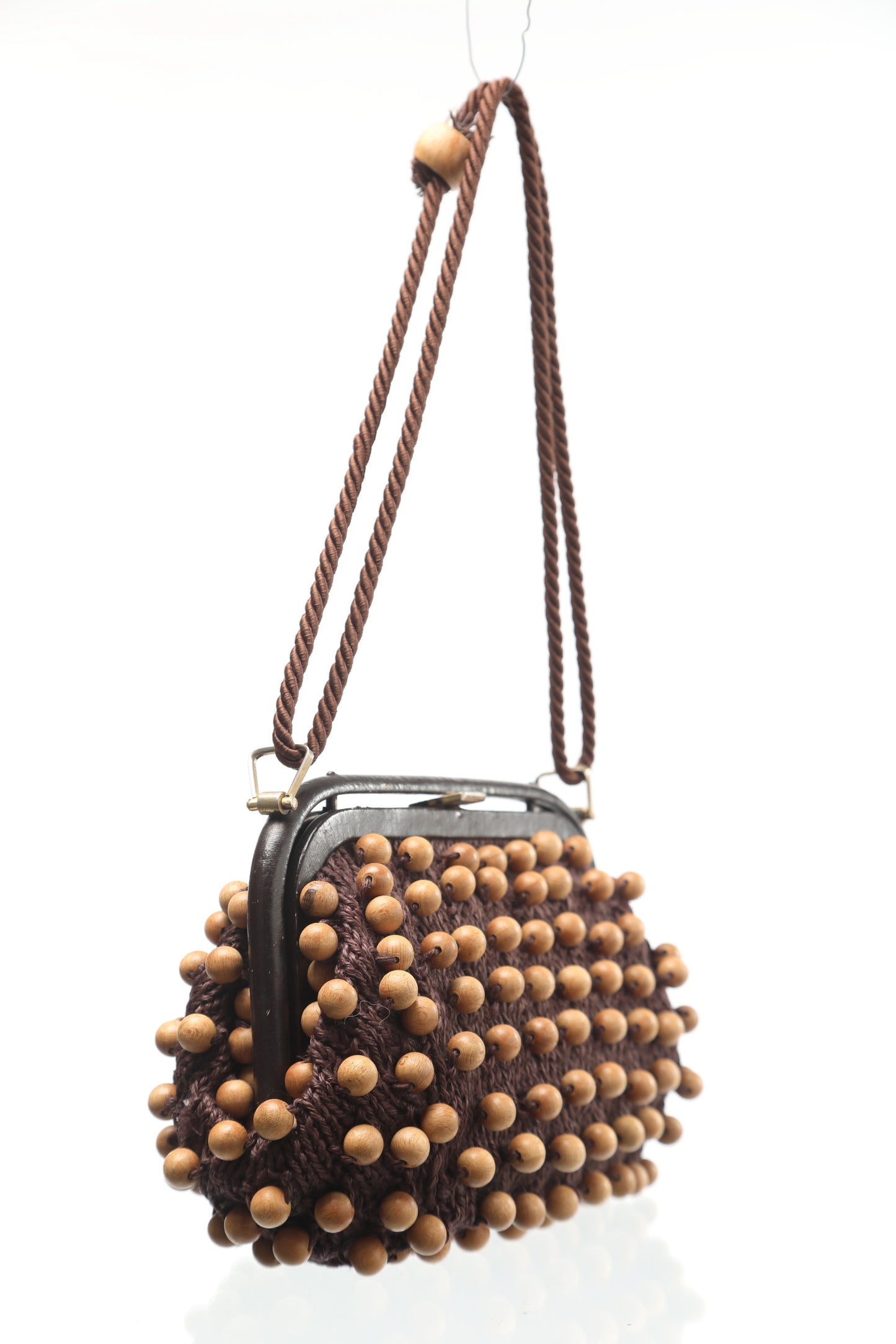 70s bag with wooden beads