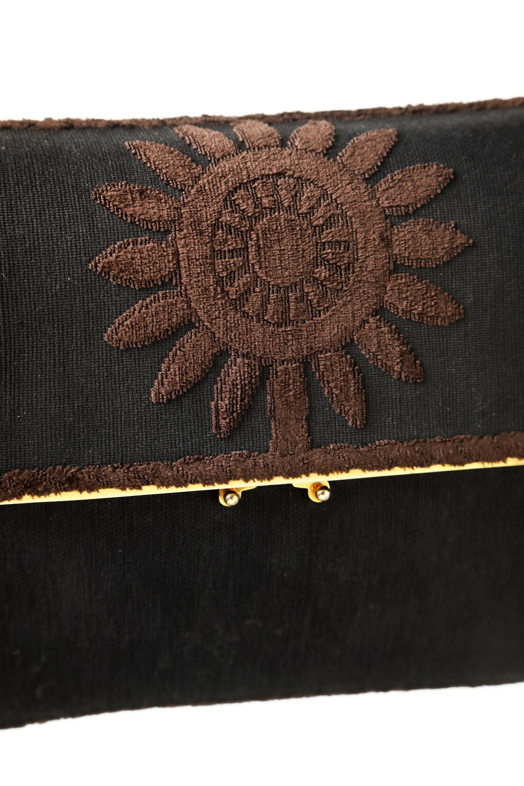 Borsa a spalla Roberta di Camerino velluto marrone fondo nero
