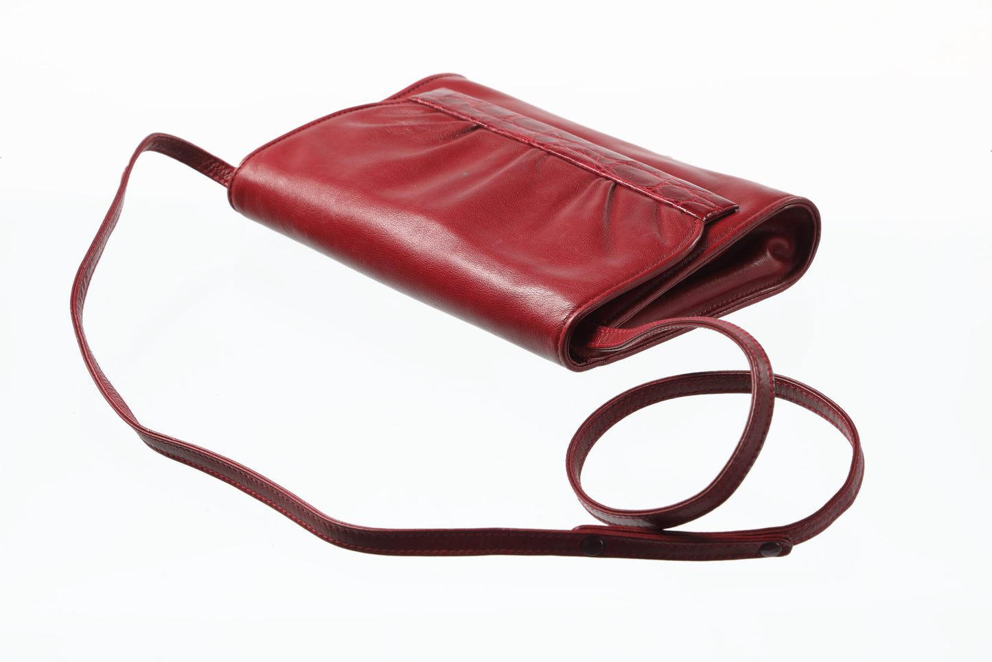 Gucci shoulder bag in burgundy leather from the 70s