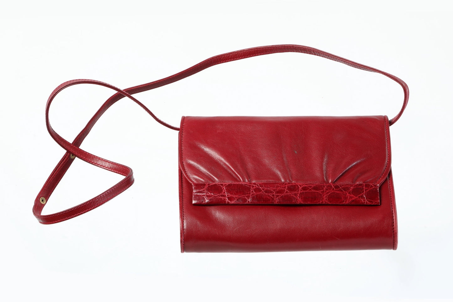 Gucci shoulder bag in burgundy leather from the 70s