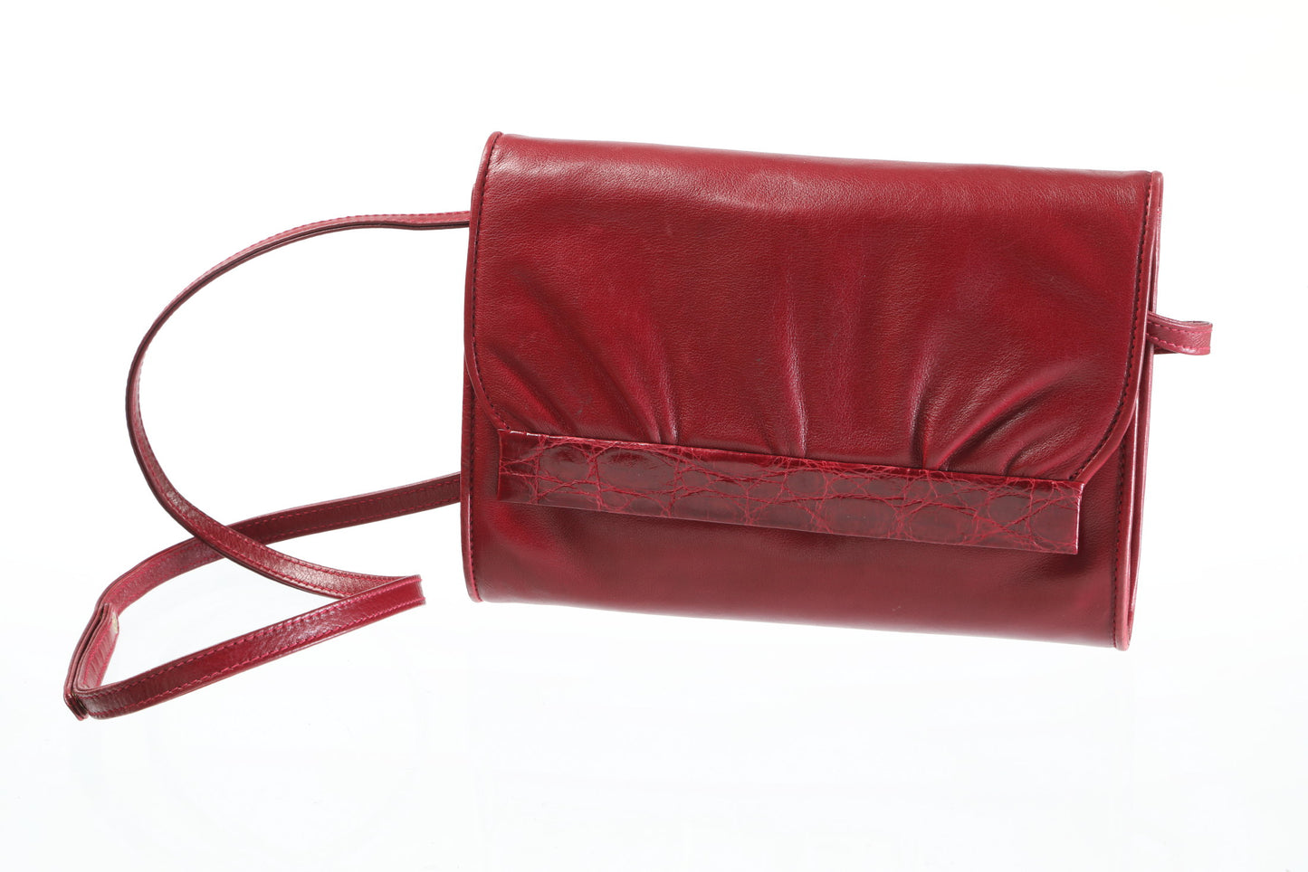 Gucci shoulder bag in burgundy leather from the 70s