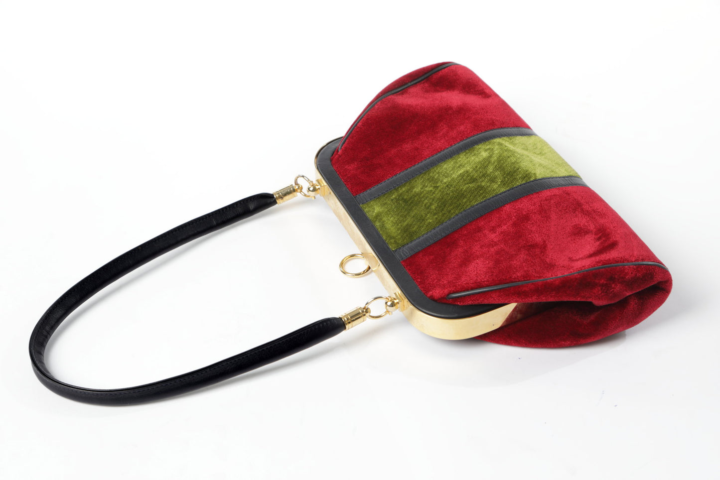 Roberta Di Camerino Bordeaux and green shoulder bag