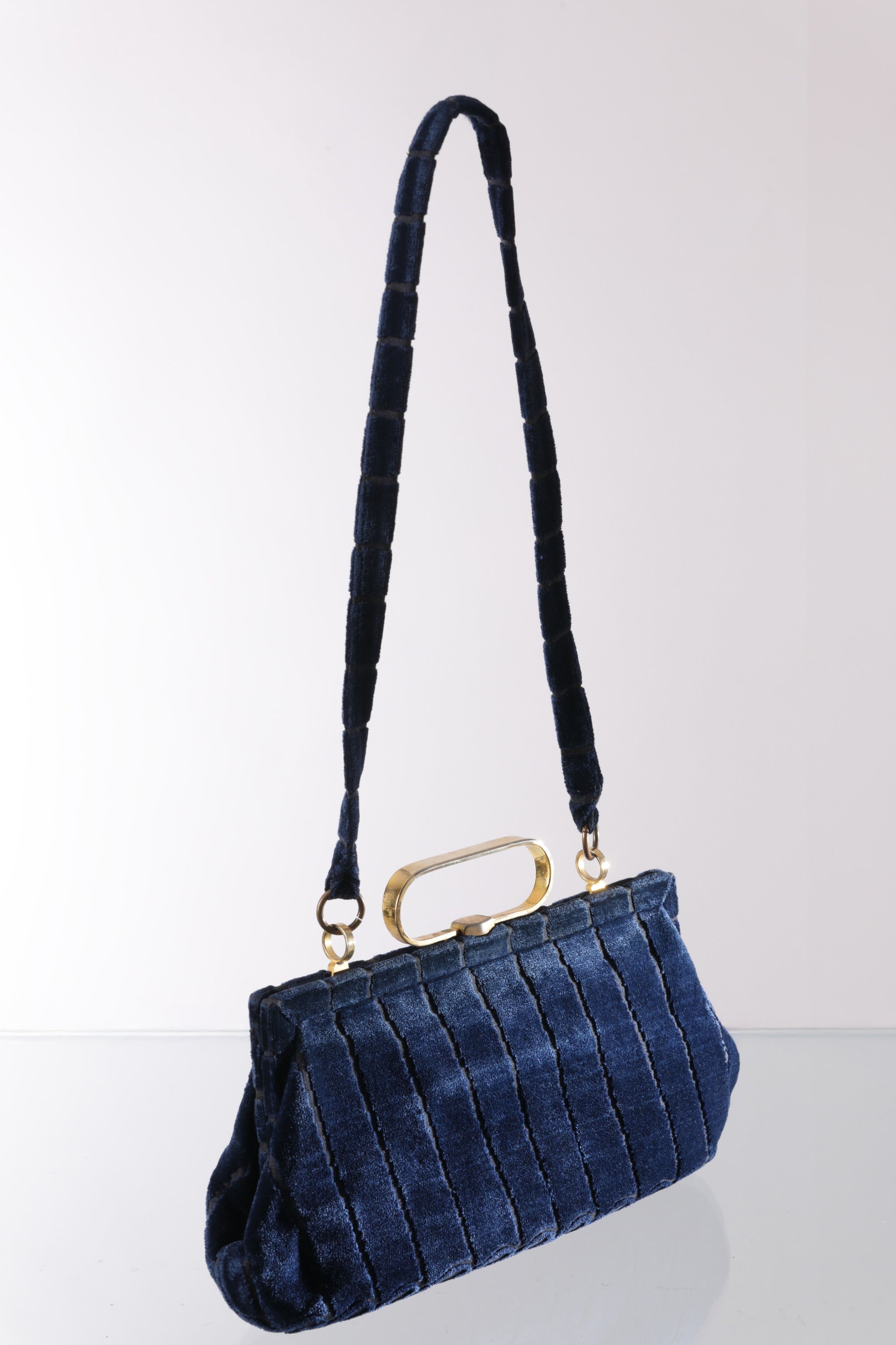 Roberta di Camerino midnight blue shoulder bag from the 70s