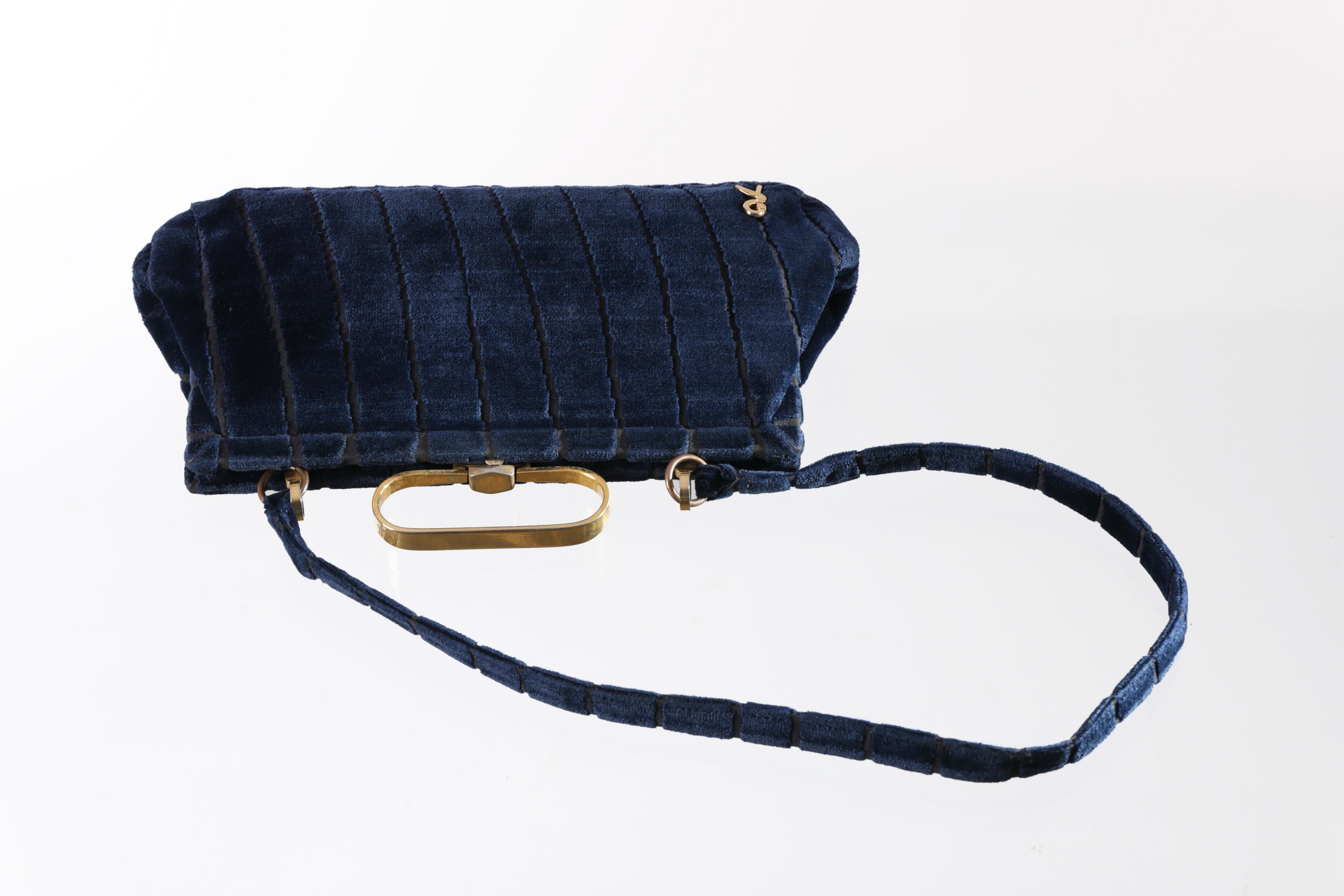 Roberta di Camerino midnight blue shoulder bag from the 70s