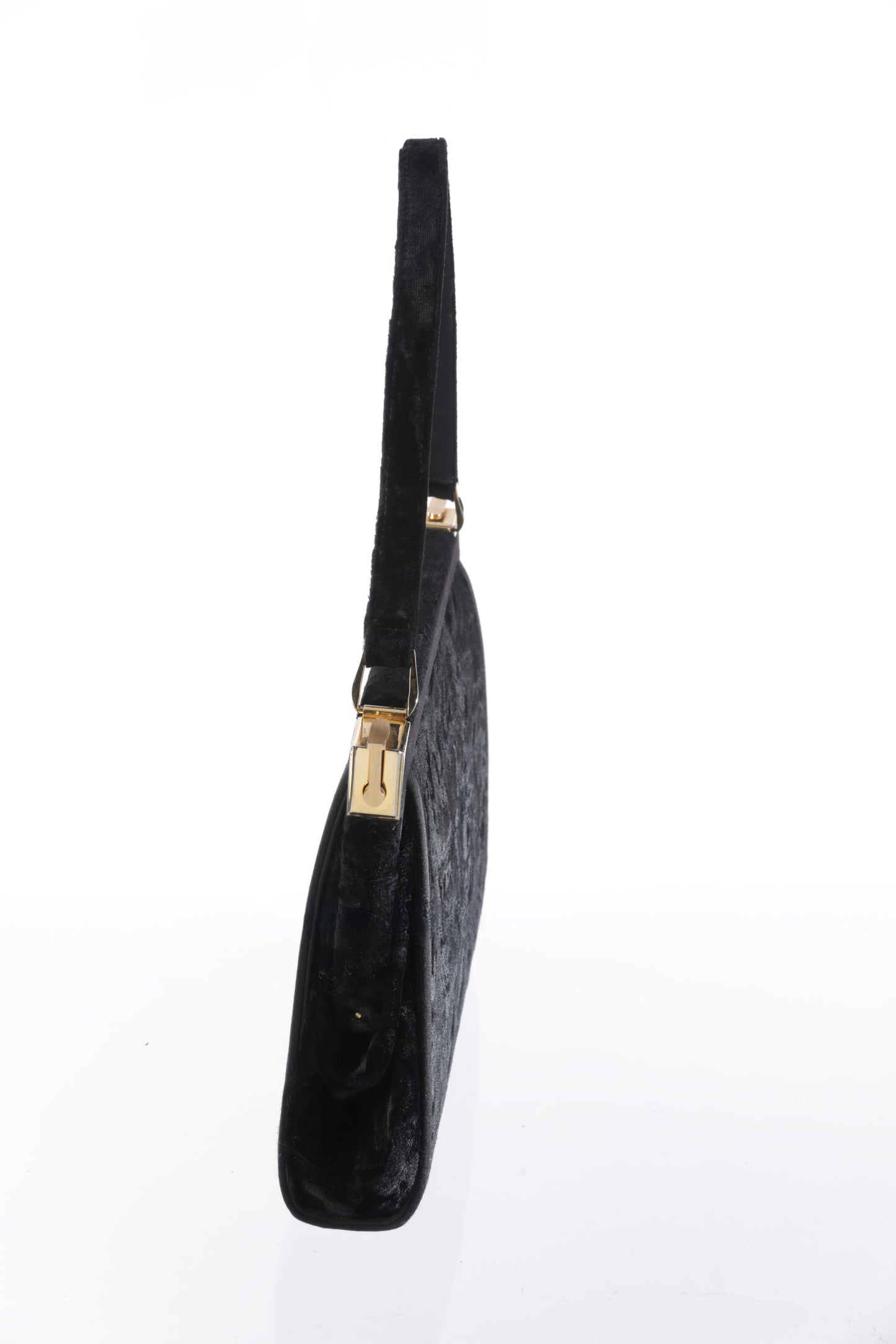 Devoré velvet shoulder bag, 1960s golden hardware