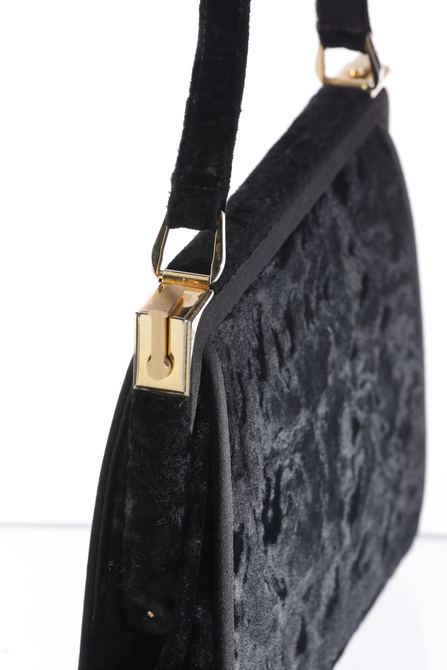 Devoré velvet shoulder bag, 1960s golden hardware