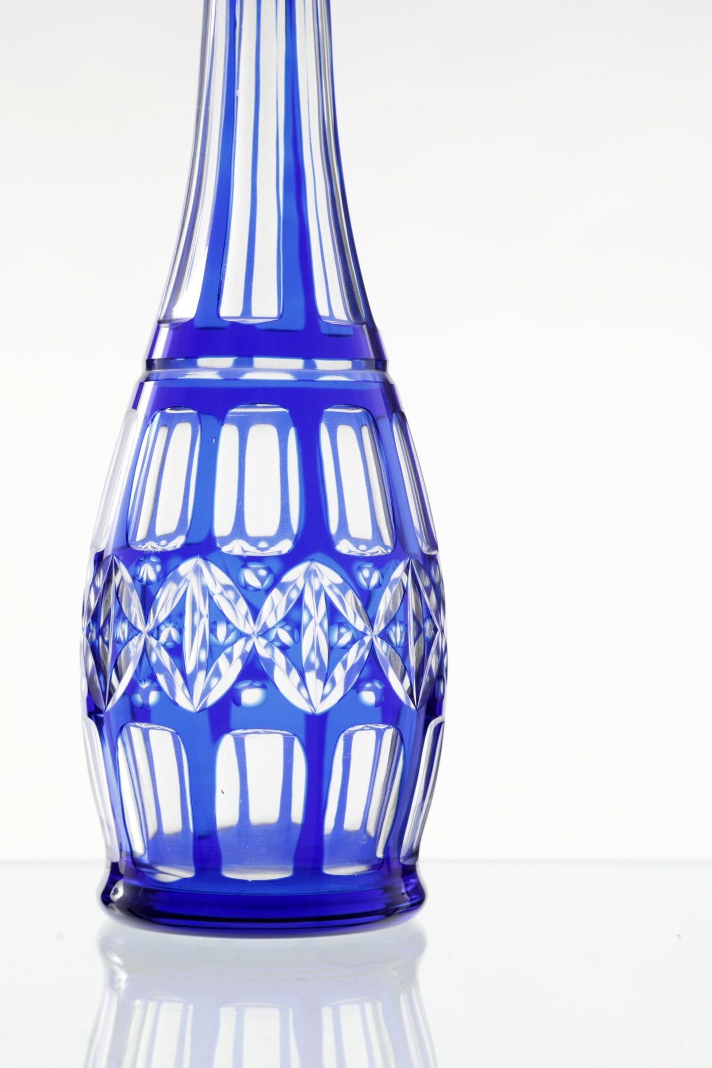 Bohemian blue crystal bottle from the 70s