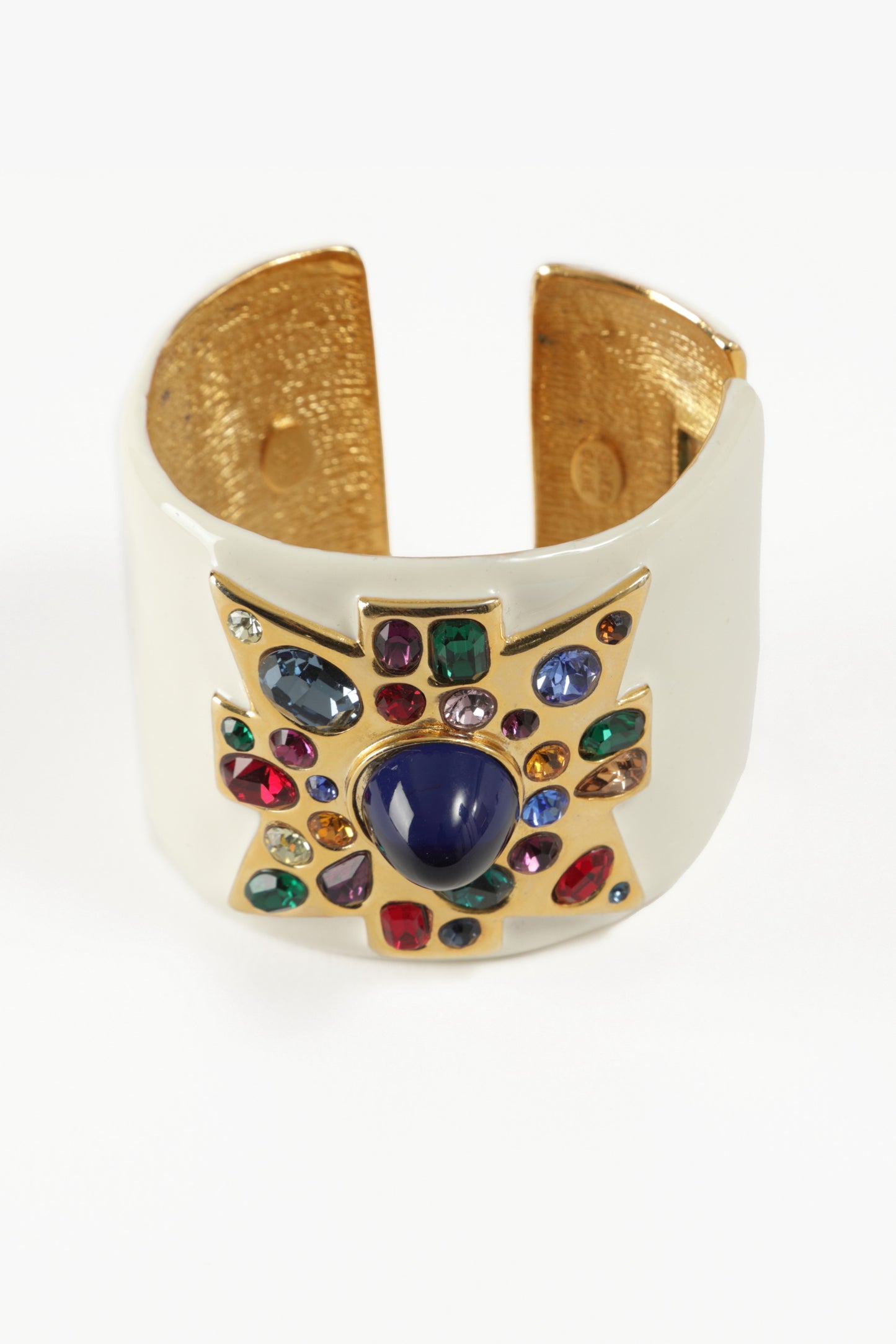 Bracciale bianco croce Kenneth Jay Lane anni 90