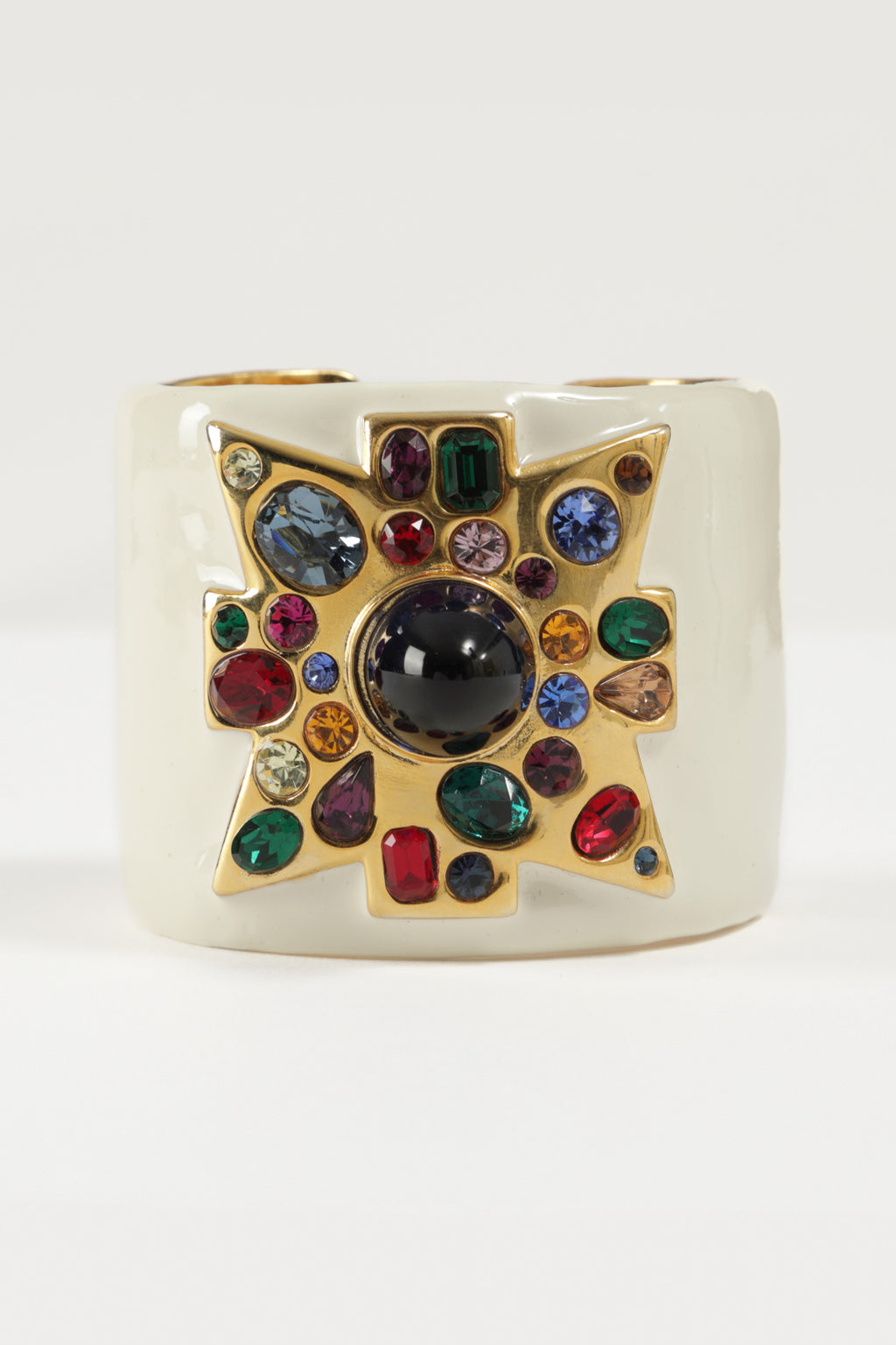 Bracciale bianco croce Kenneth Jay Lane anni 90