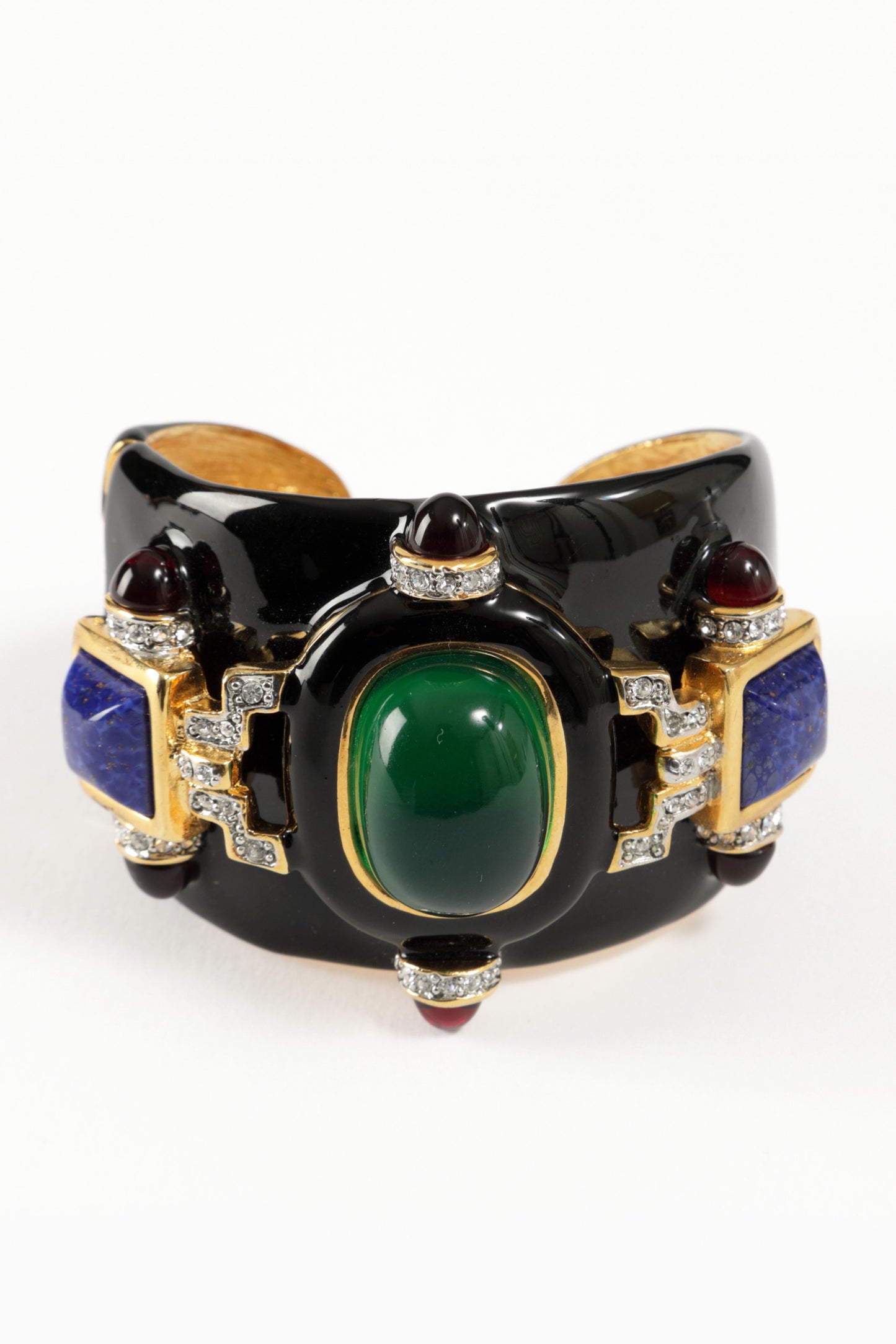 Bracciale rigido cabochon Kenneth Jay Lane anni 90