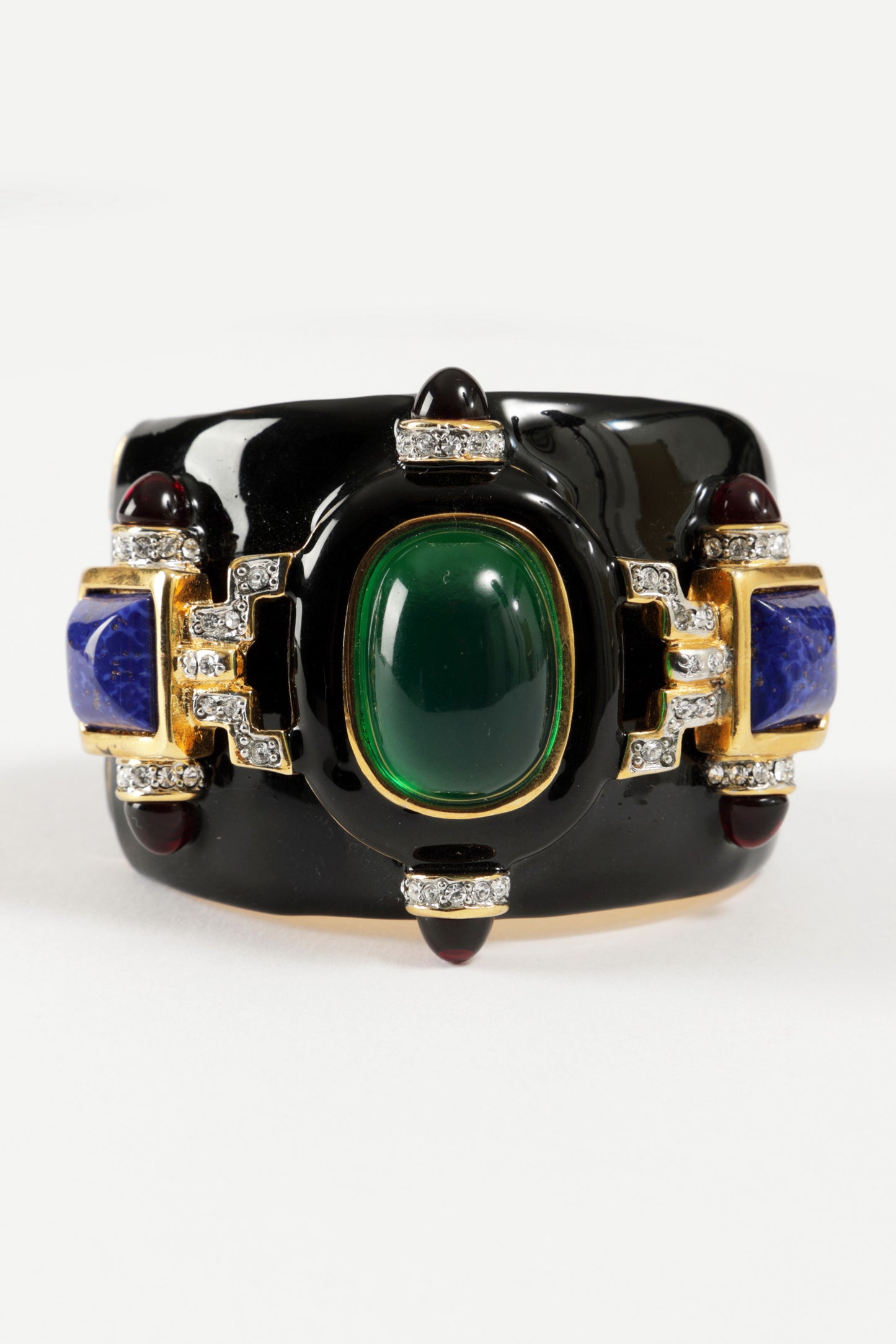 Bracciale rigido cabochon Kenneth Jay Lane anni 90