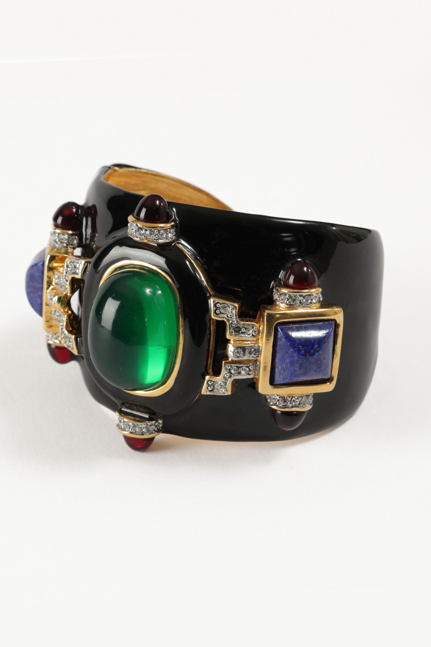 Bracciale rigido cabochon Kenneth Jay Lane anni 90