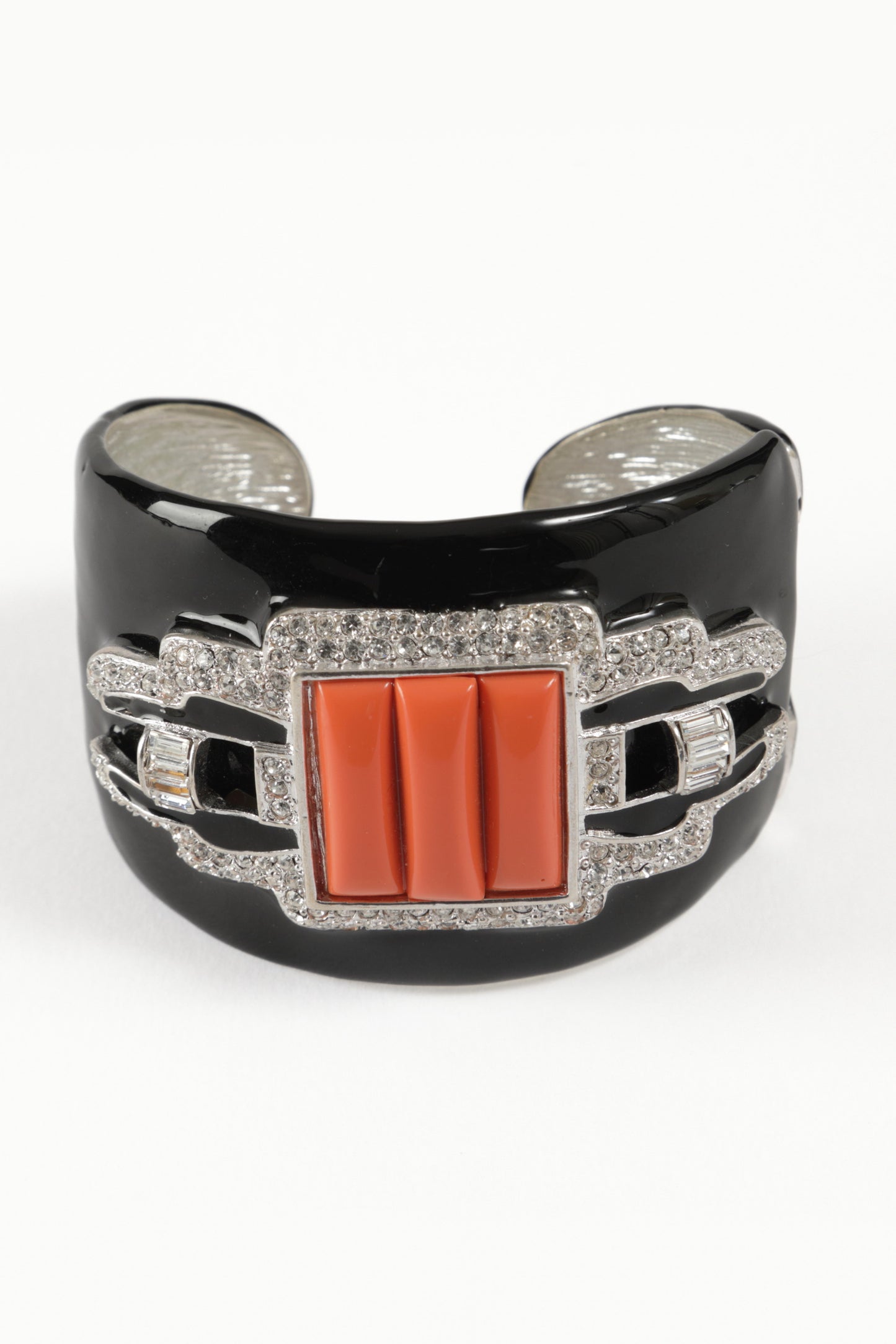 Kenneth Jay Lane 1990s Deco Rigid Bracelet