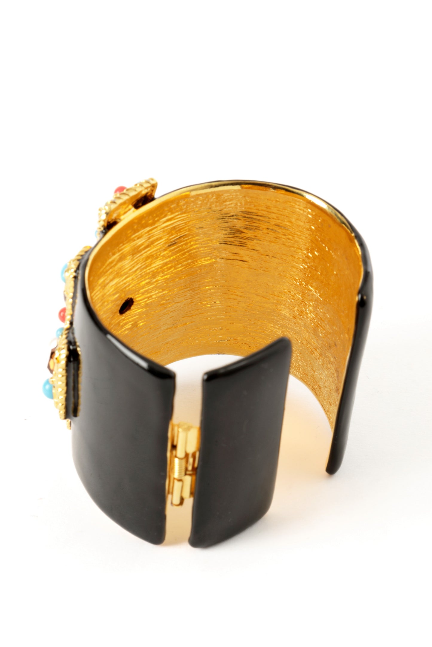 Bracciale rigido nero croce Kenneth Jay Lane anni 90