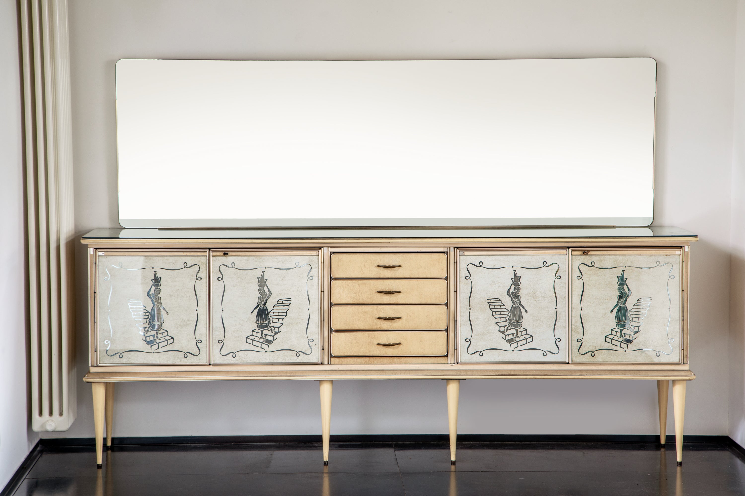 Buffet with Umberto Mascagni mirror from the 1950s