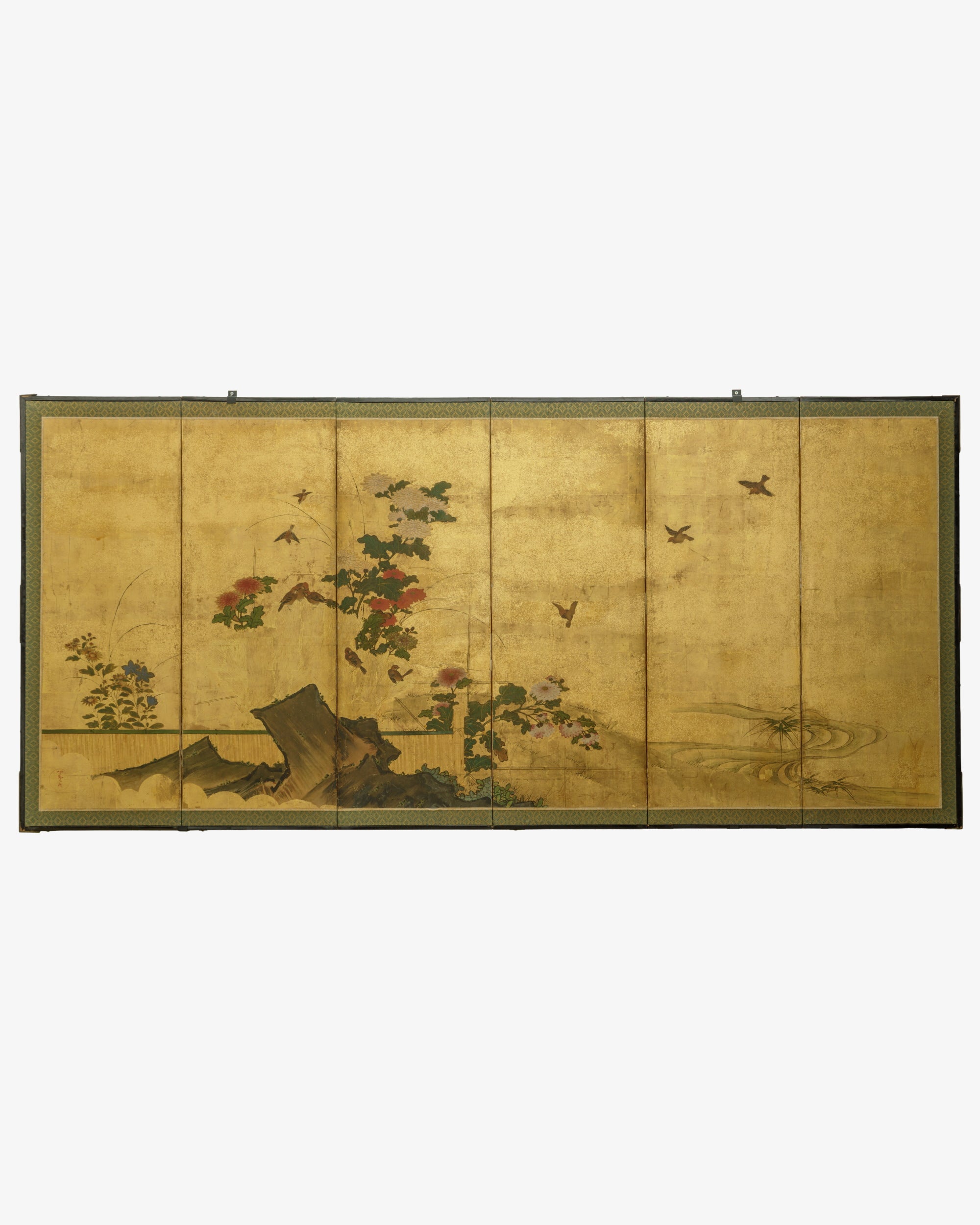 Byōbu Chrysanthemums and Stream