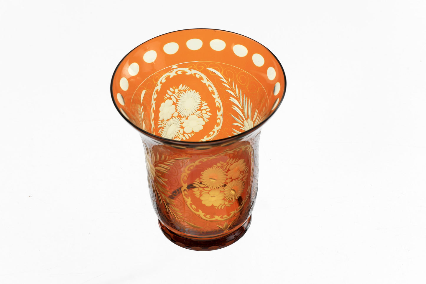 Rust-colored Bohemian crystal goblet