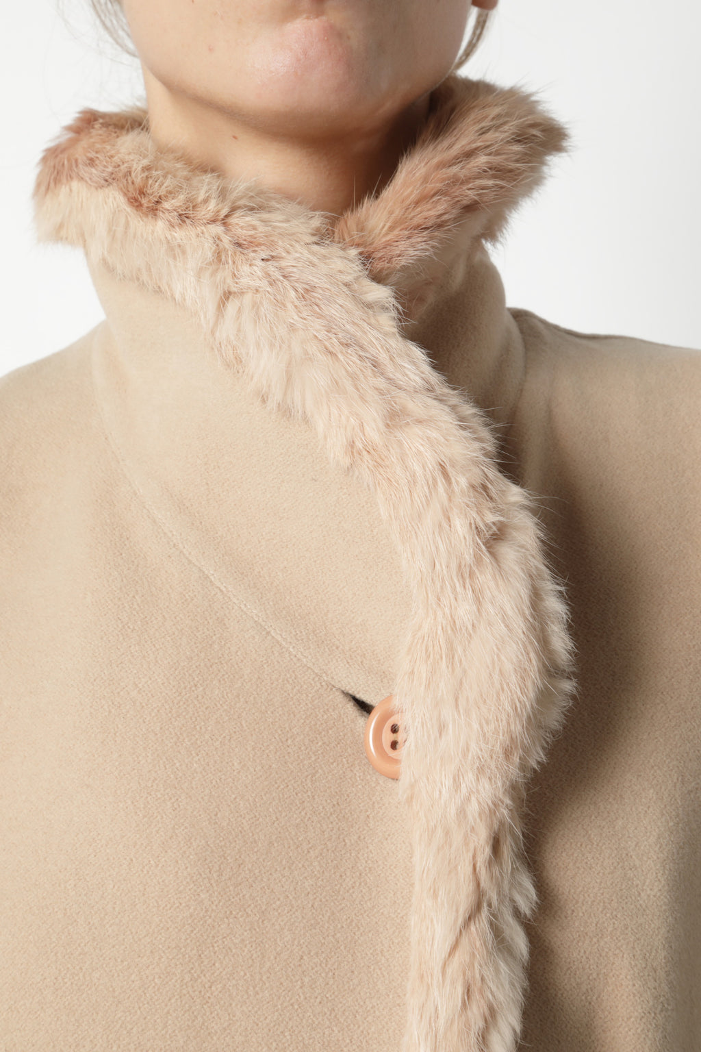 Cappotto lana inserti weasel rasato anni 80