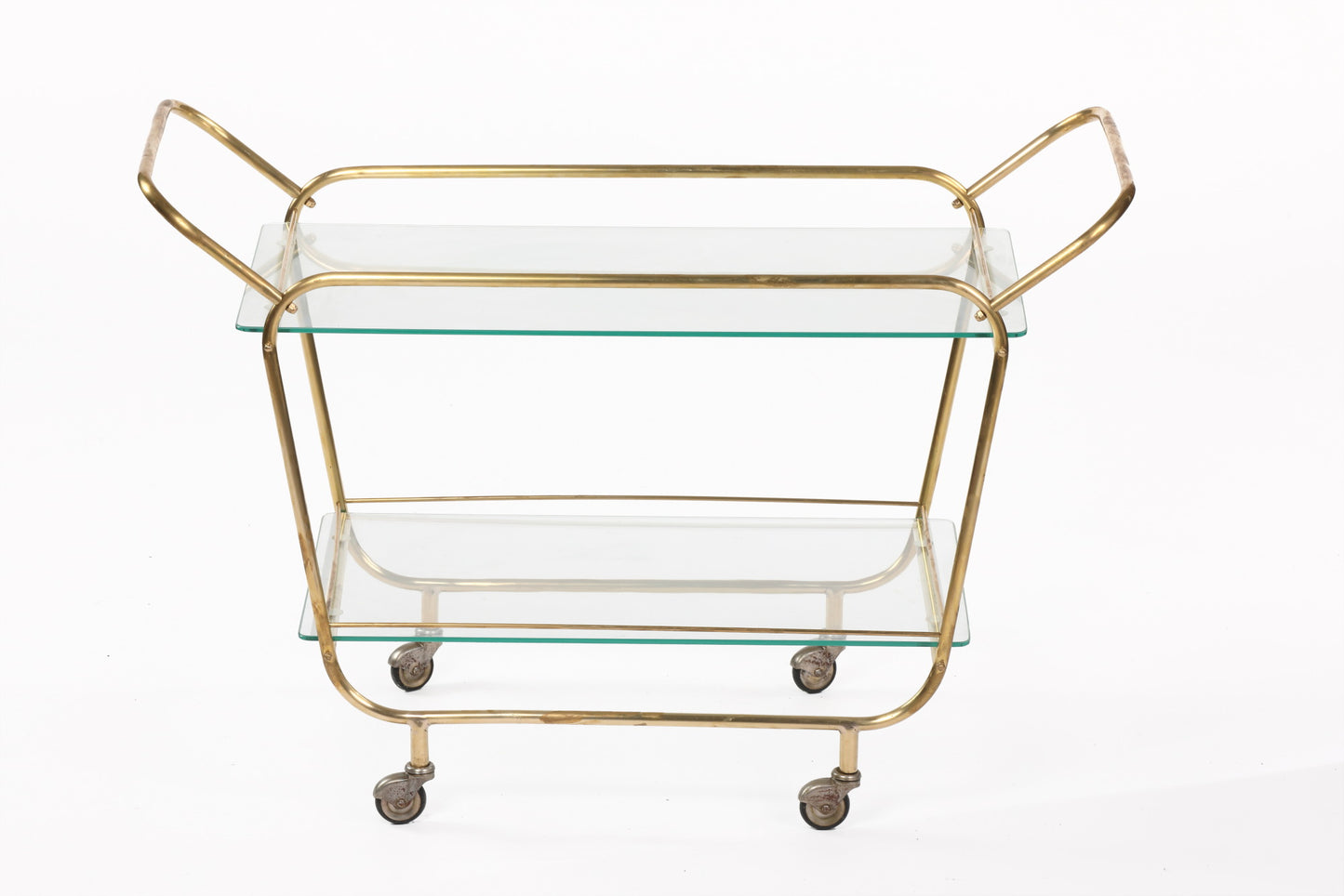 1960s brass and glass trolley