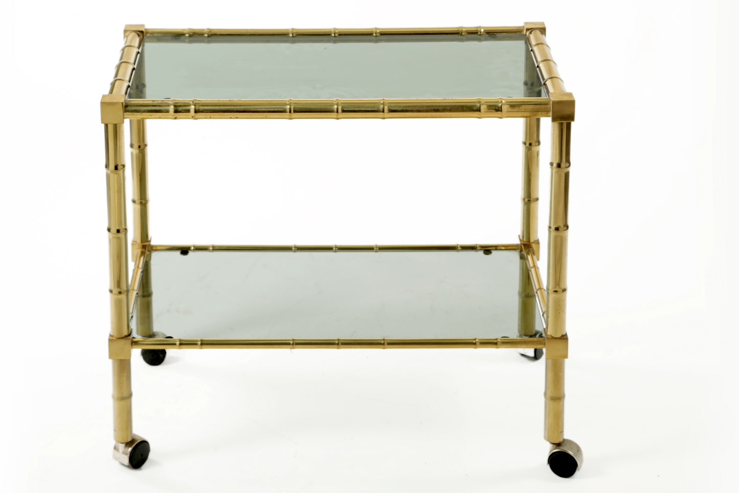 70s bamboo brass trolley