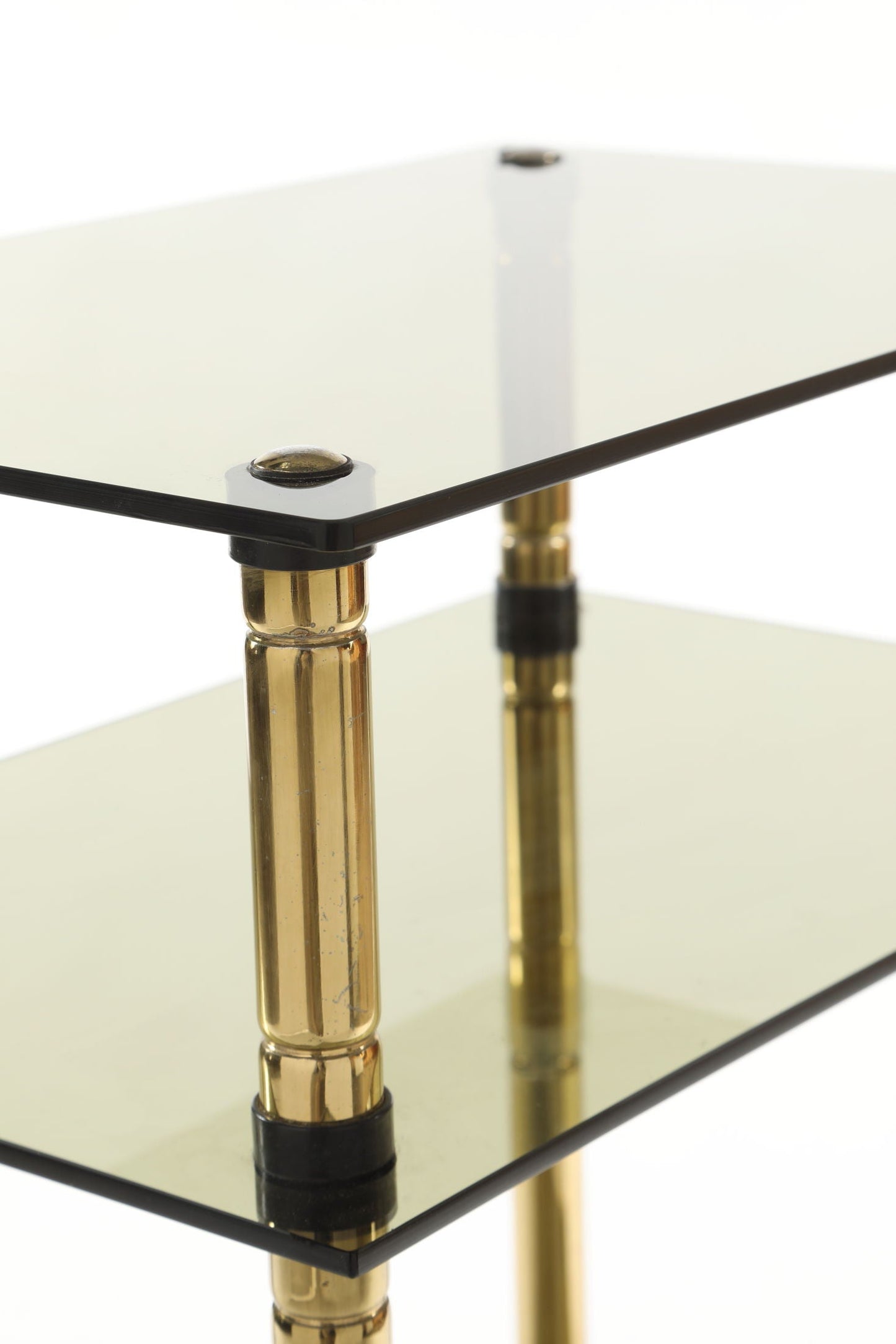 Trolley 70s smoked glass structure in brass