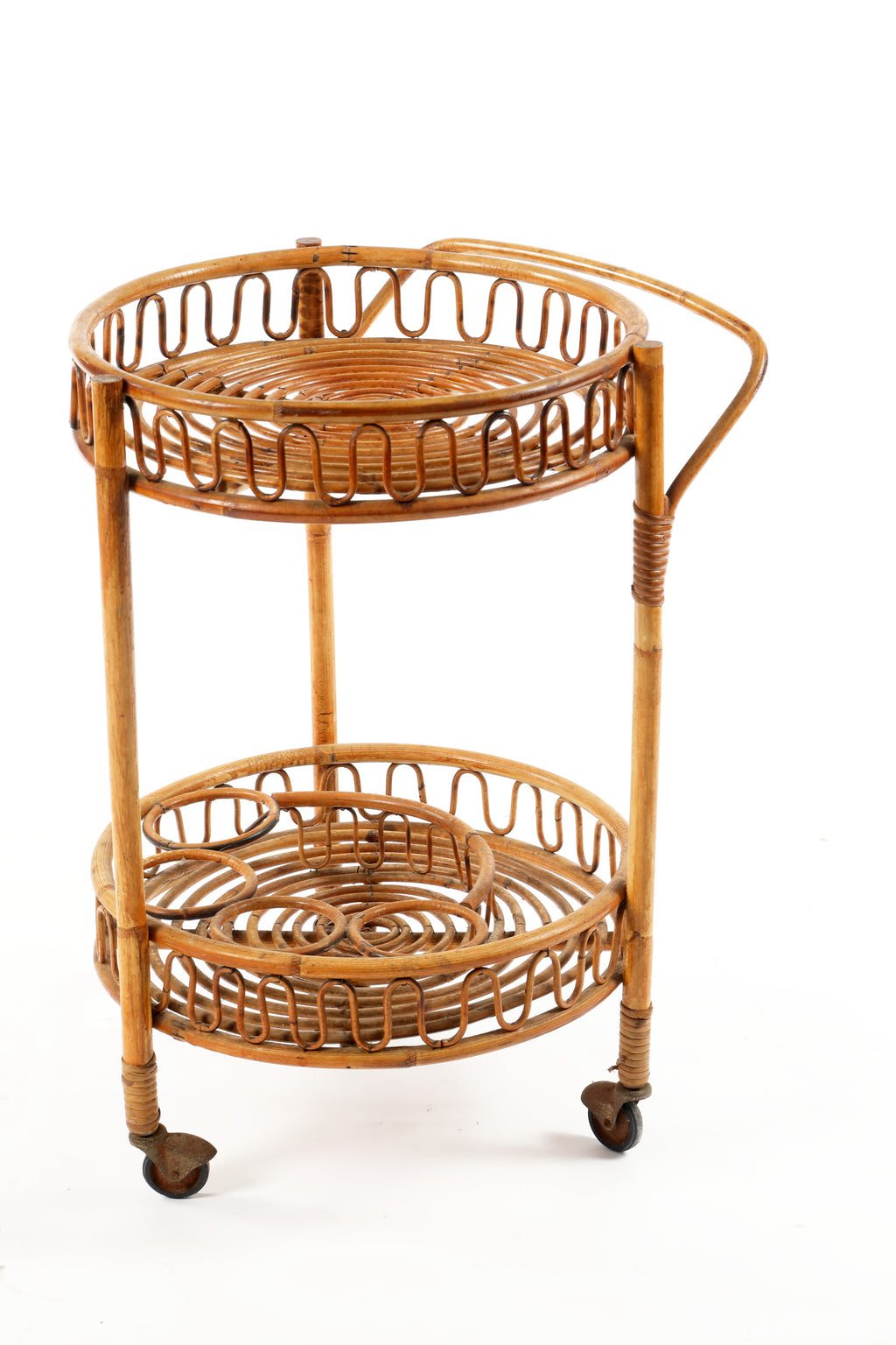1960s bamboo bar cart