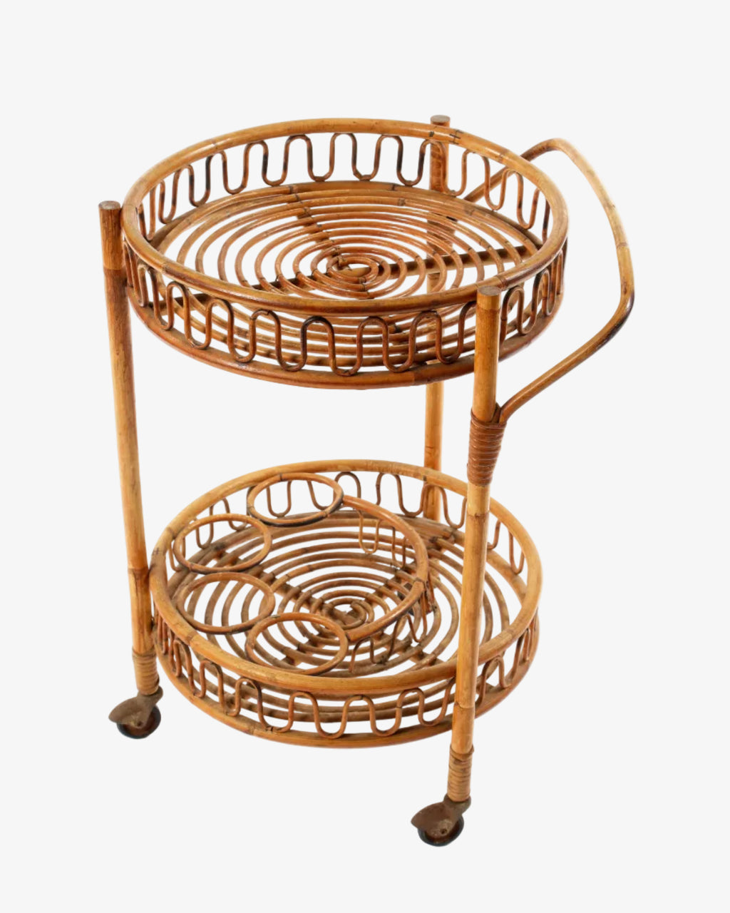 1960s bamboo bar cart