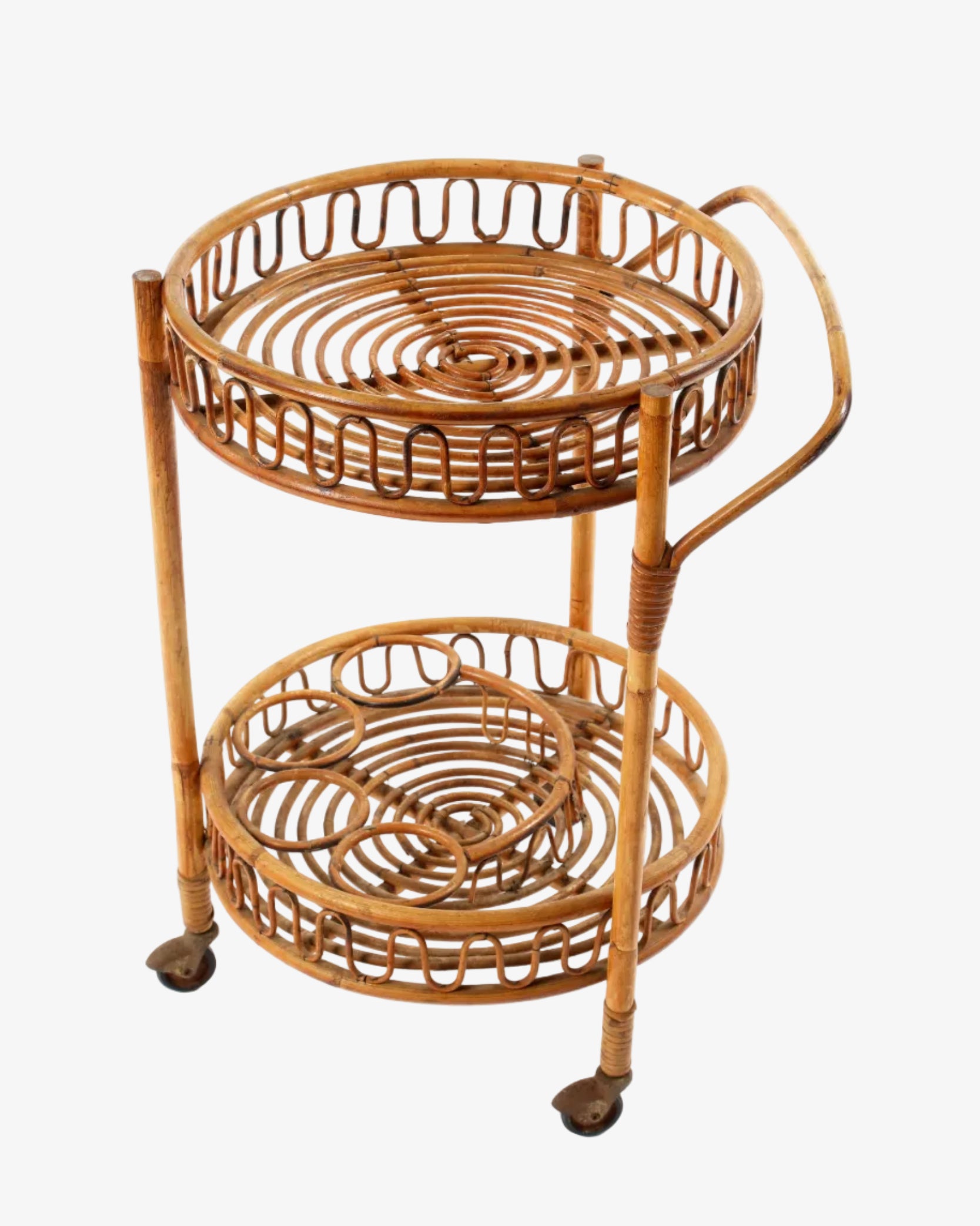 1960s bamboo bar cart