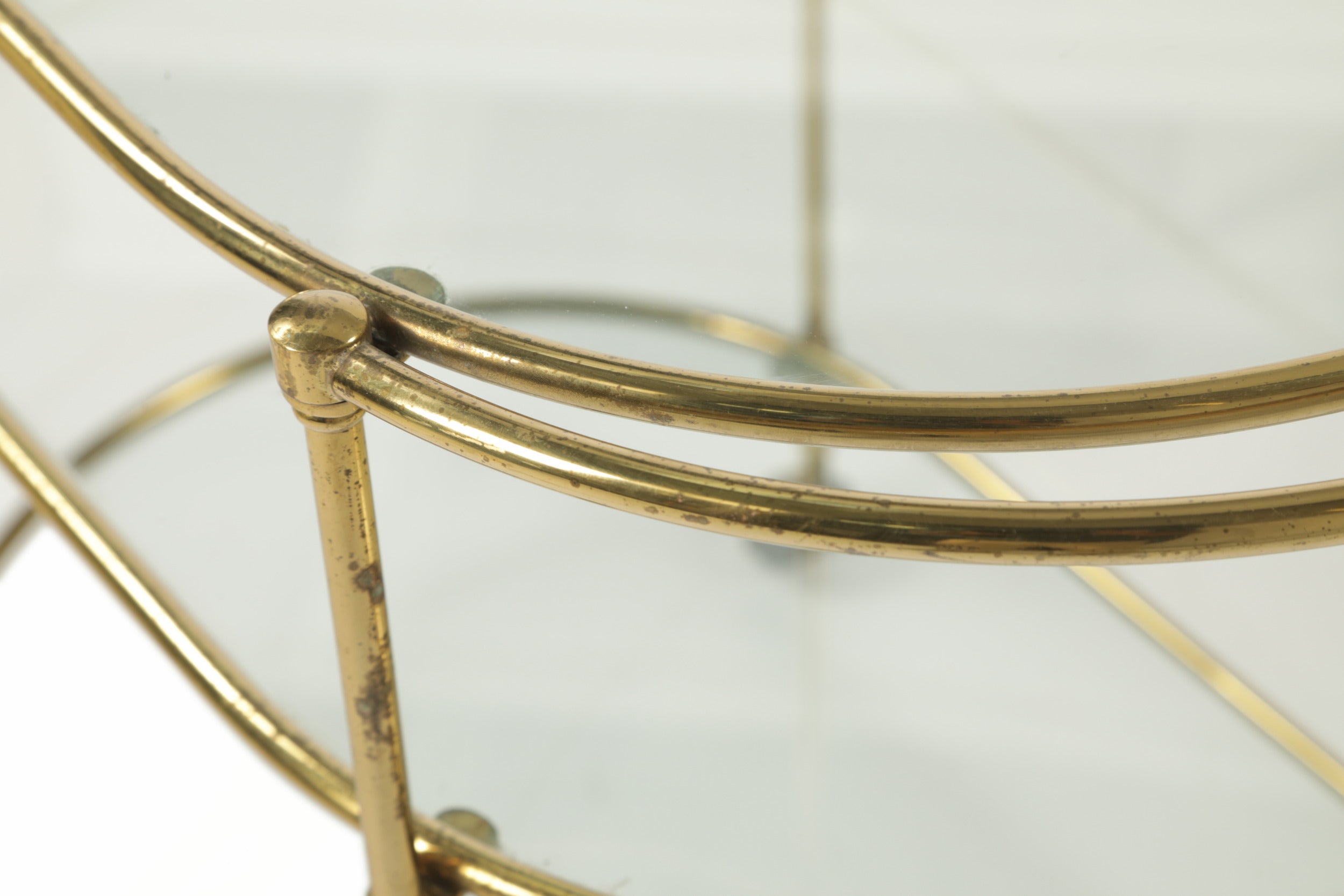 70's brass and glass trolley