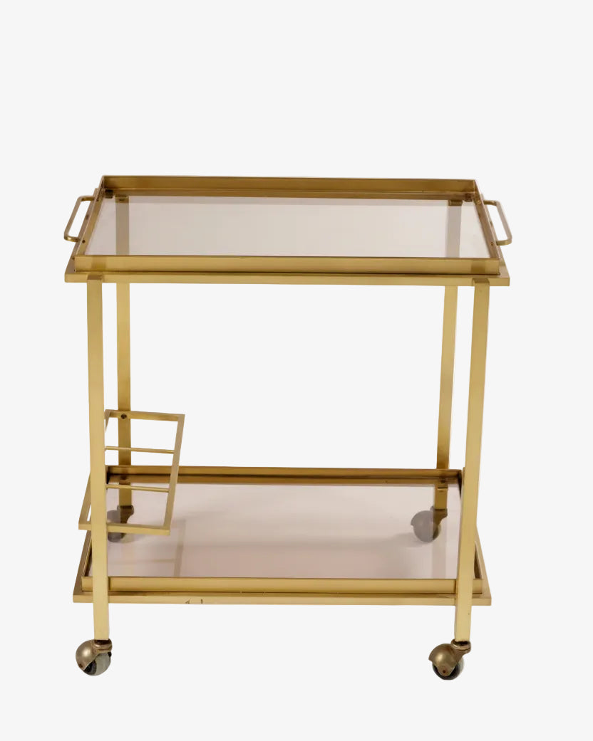 Brass trolley with removable trays 70s
