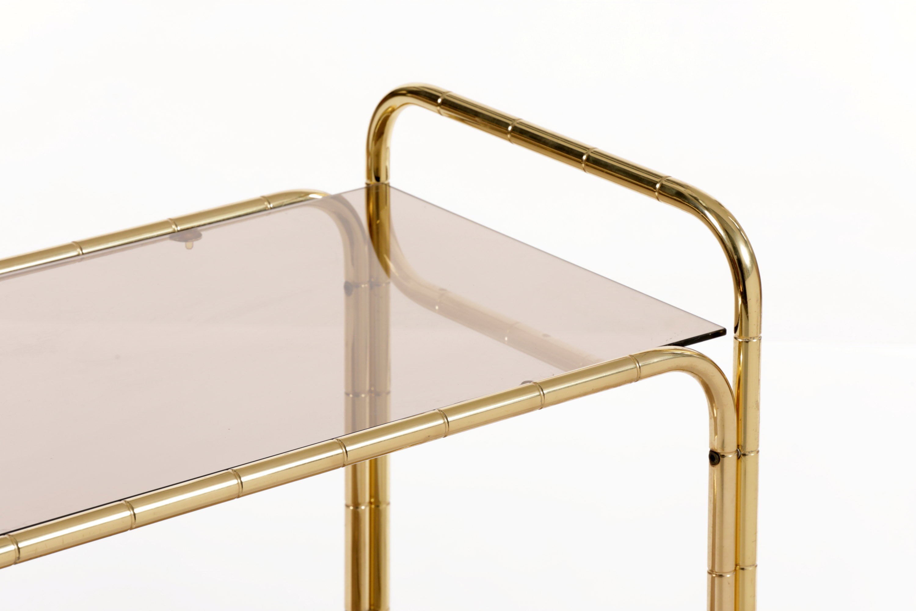 Folding trolley bamboo brass 70s