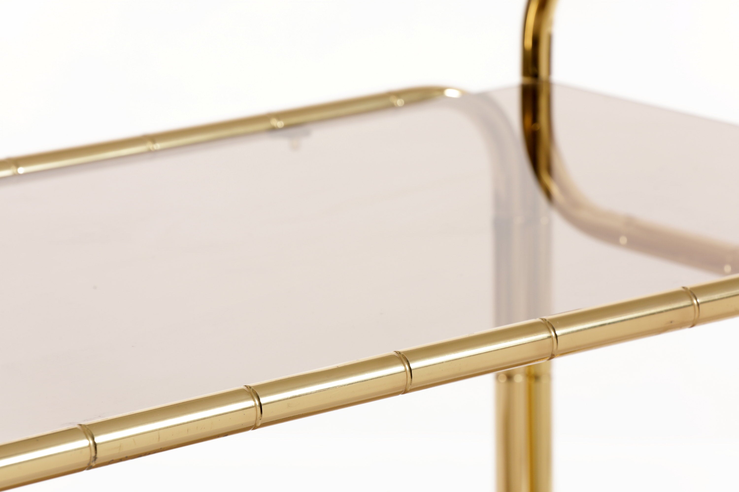 Folding trolley bamboo brass 70s