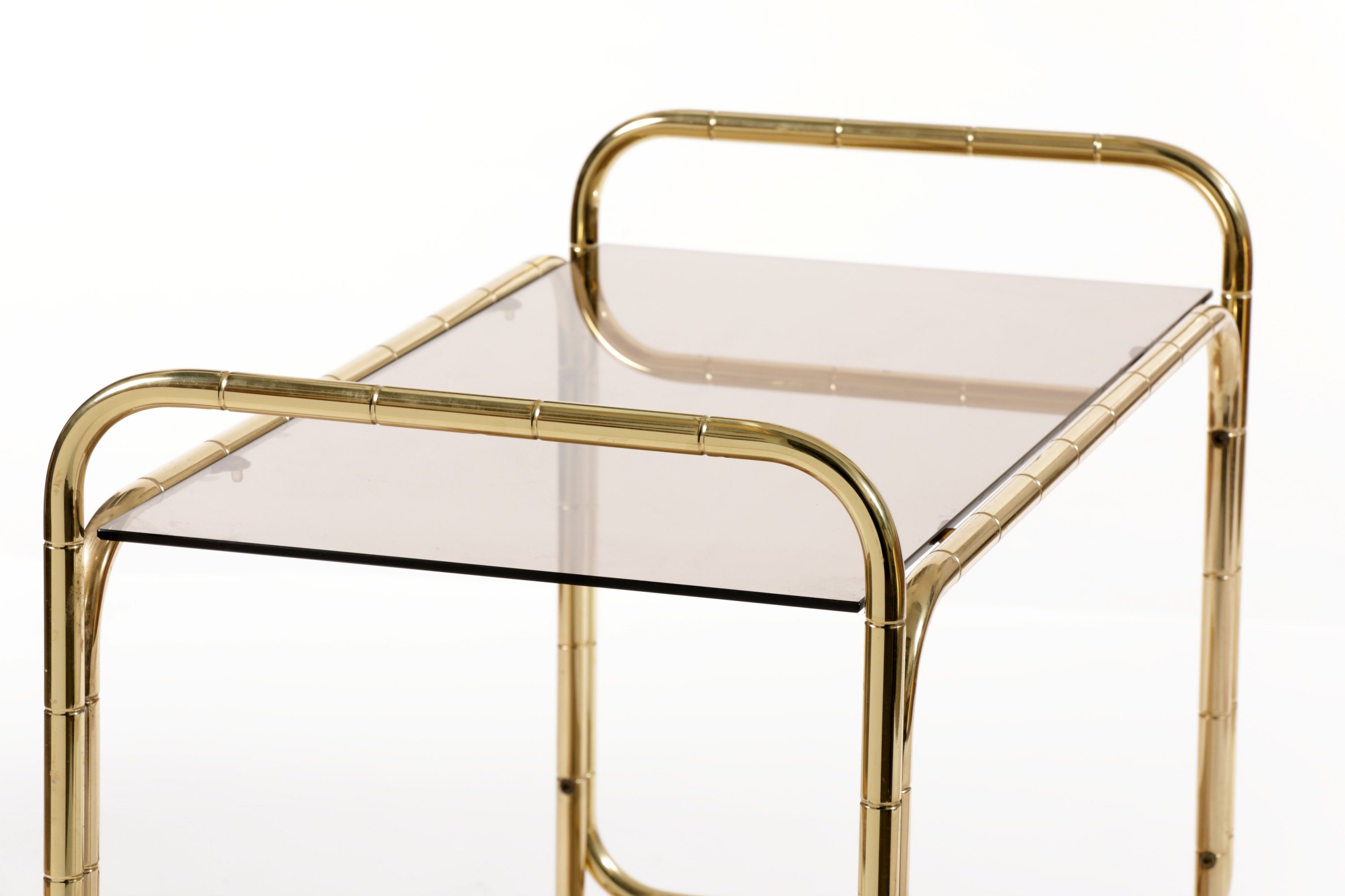 Folding trolley bamboo brass 70s