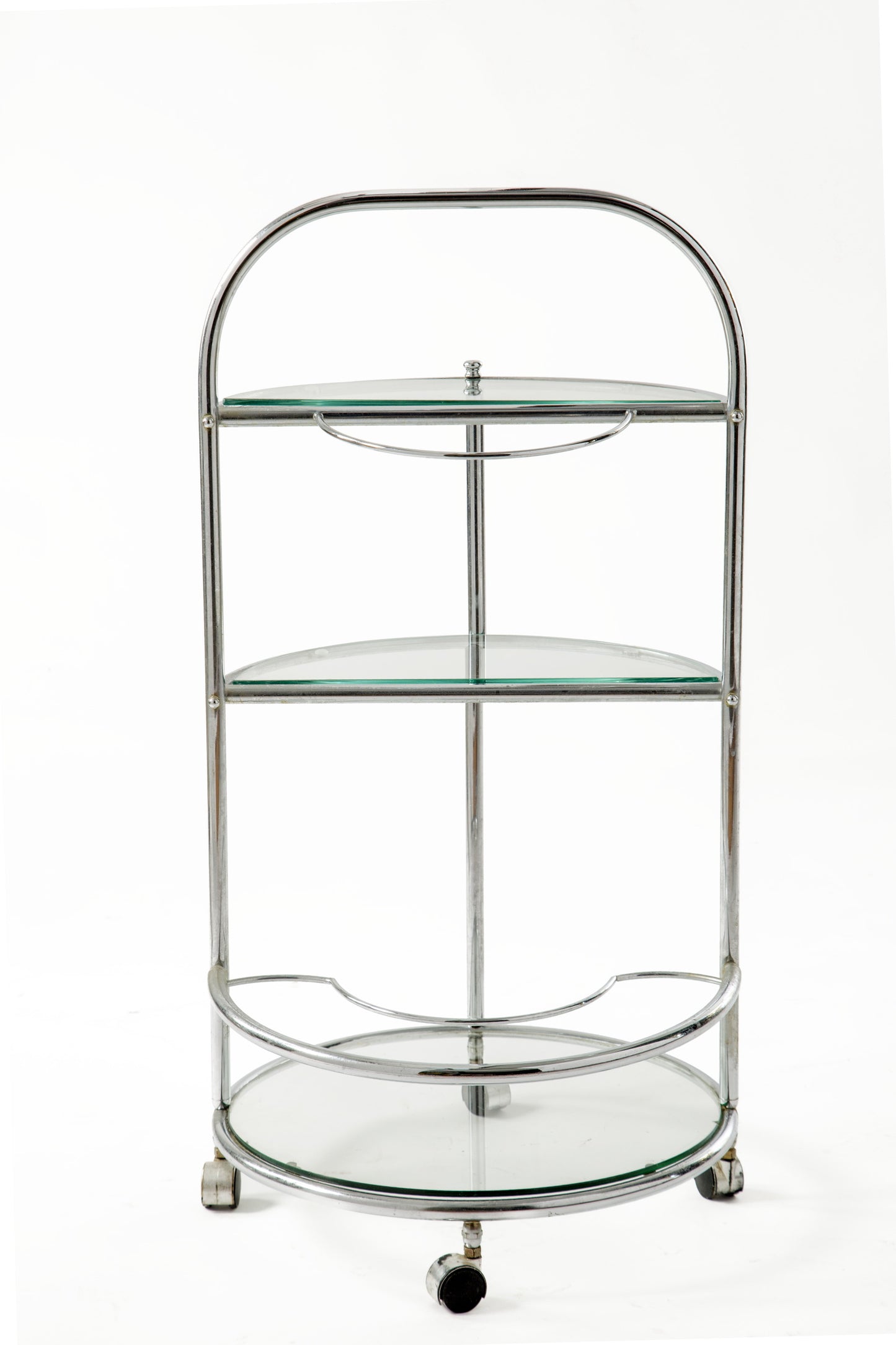 Round steel trolley from the 70s