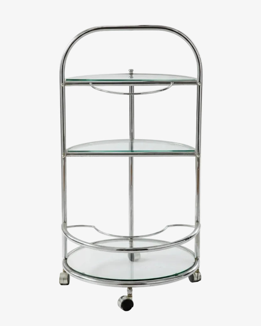 Carrello tondo acciaio anni 70
