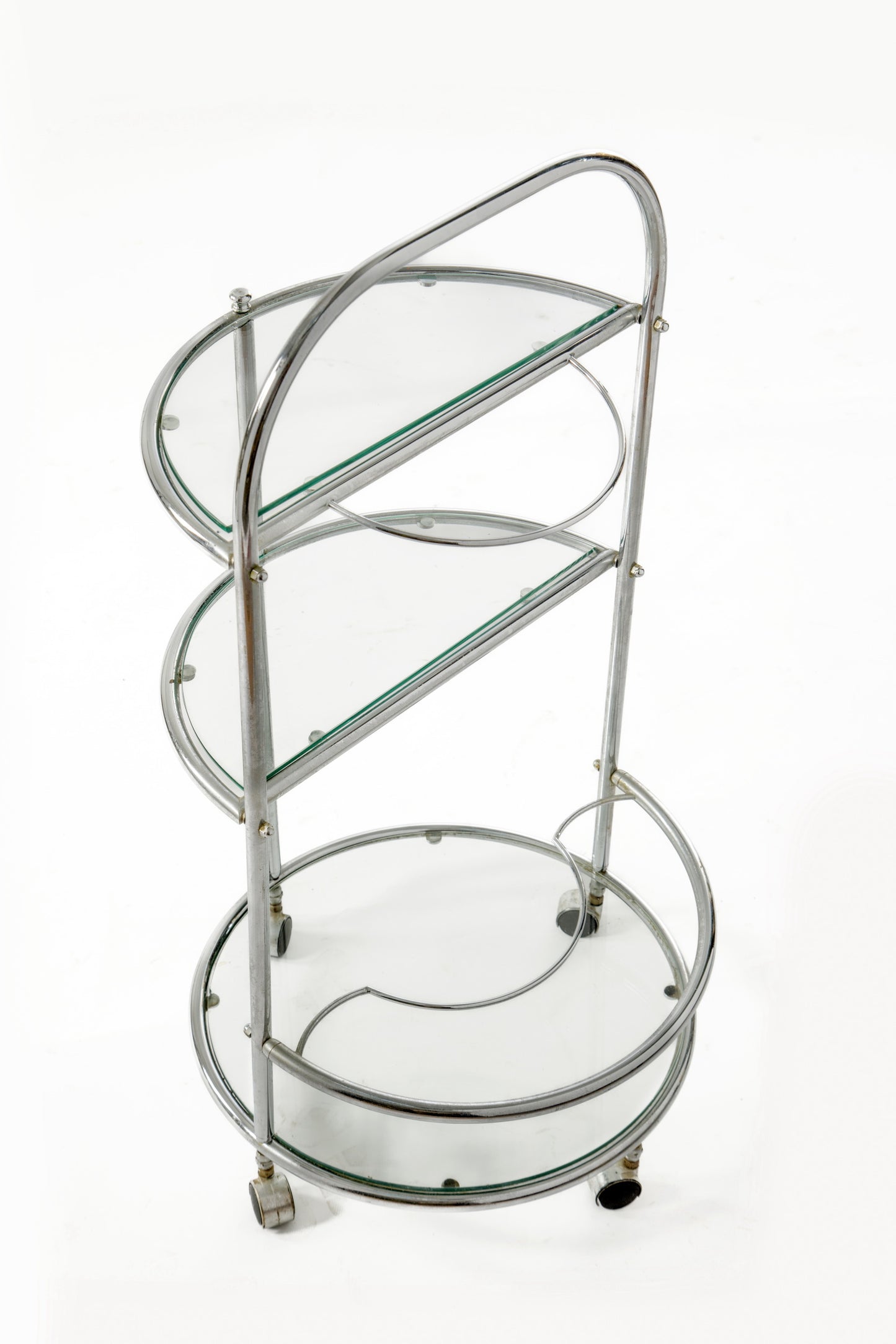 Round steel trolley from the 70s